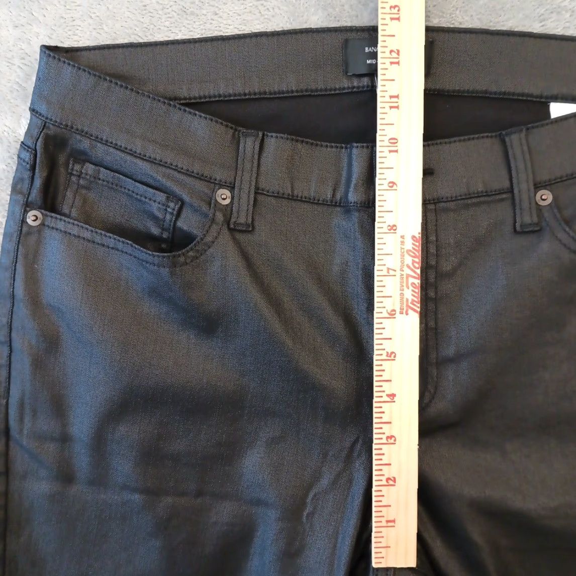 Banana Republic Banana Republic Pants Womens Size 31 Black Mid Rise Slim Fit Stretch Coated New Size 24" / US 00 / IT 34 - 3 Thumbnail