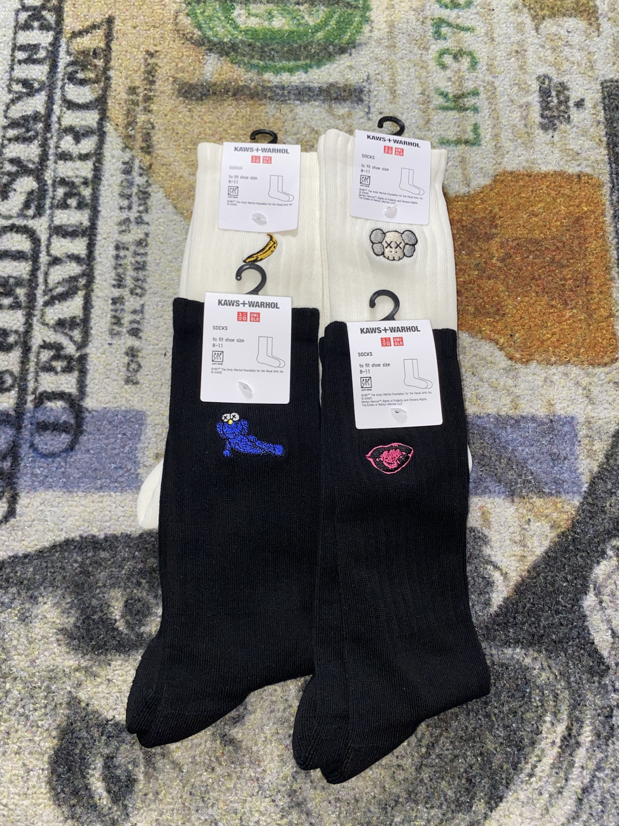 Andy Warhol × Kaws × Uniqlo KAWS x Uniqlo x Andy Warhol Crew Socks