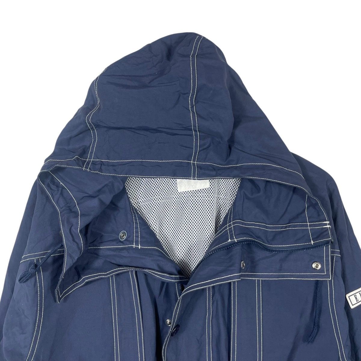 Vintage Vintage ELLE Sports Hooded Rain Jacket Parka Navy Contrast Size US L / EU 52-54 / 3 - 7 Thumbnail