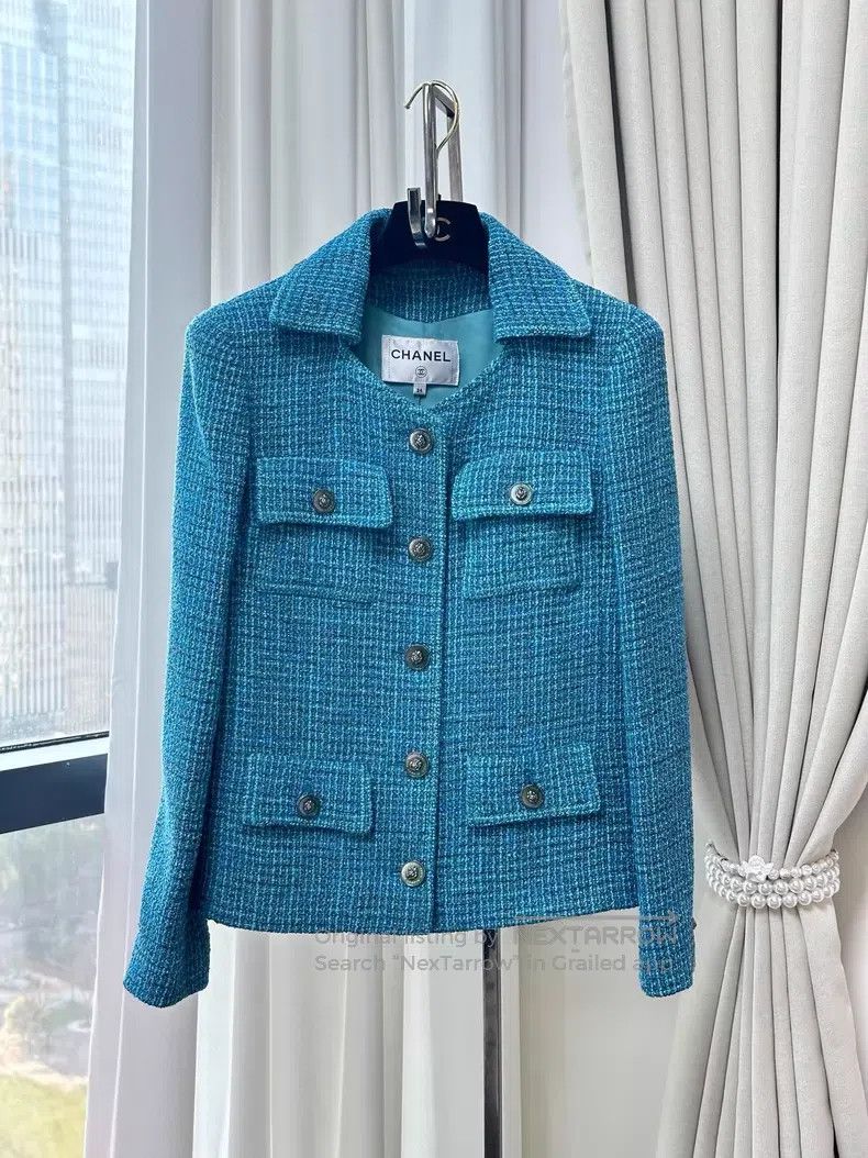 Chanel Chanel Four-pocket tweed long-sleeved knitted jacket Size XXS / US 00 / IT 34 - 1 Thumbnail