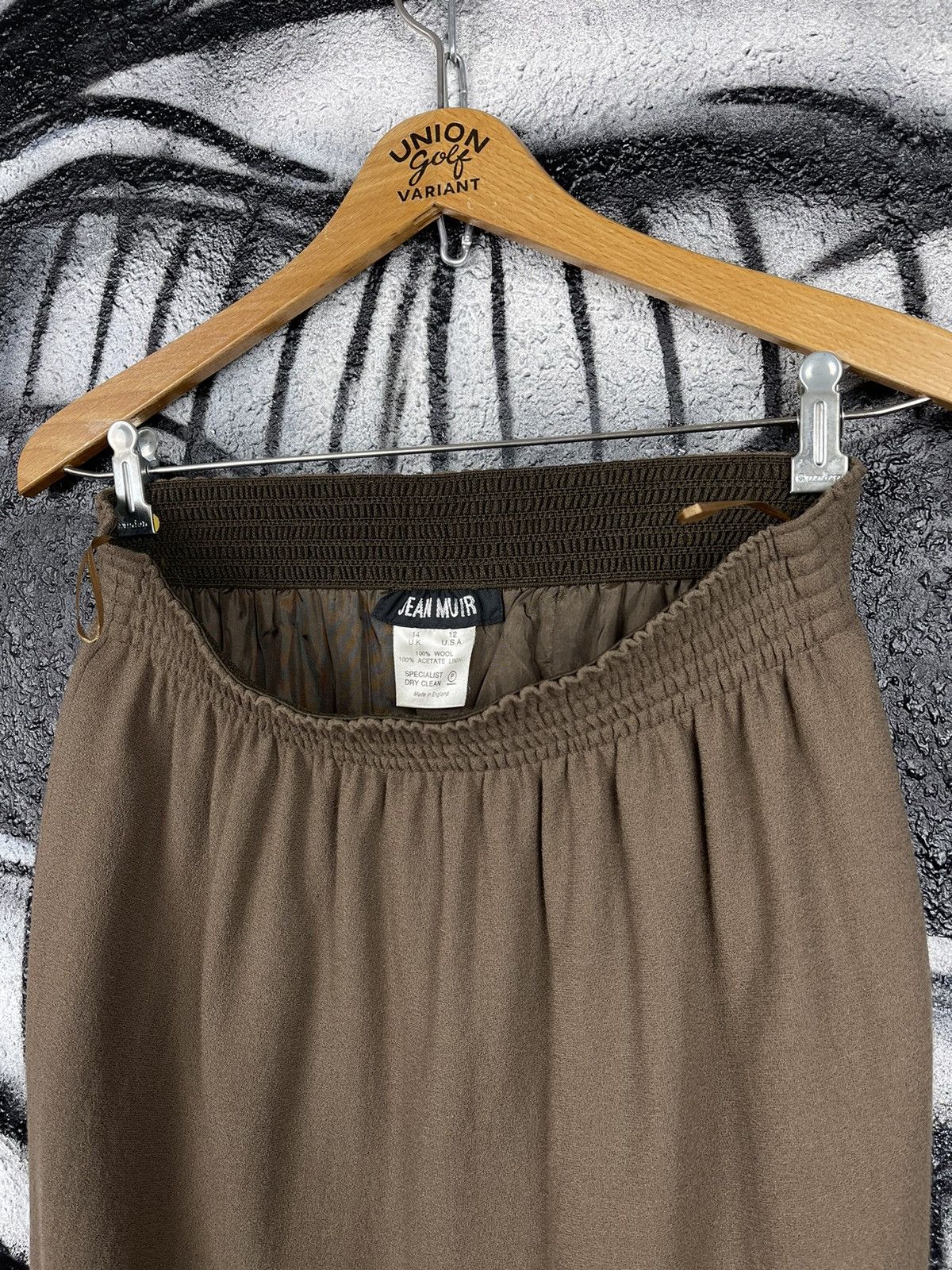 Jean Vintage Jean Muir Brown Wool Skirt Women’s Size UK 14 Size 34" / US 12 / IT 48 - 3 Thumbnail
