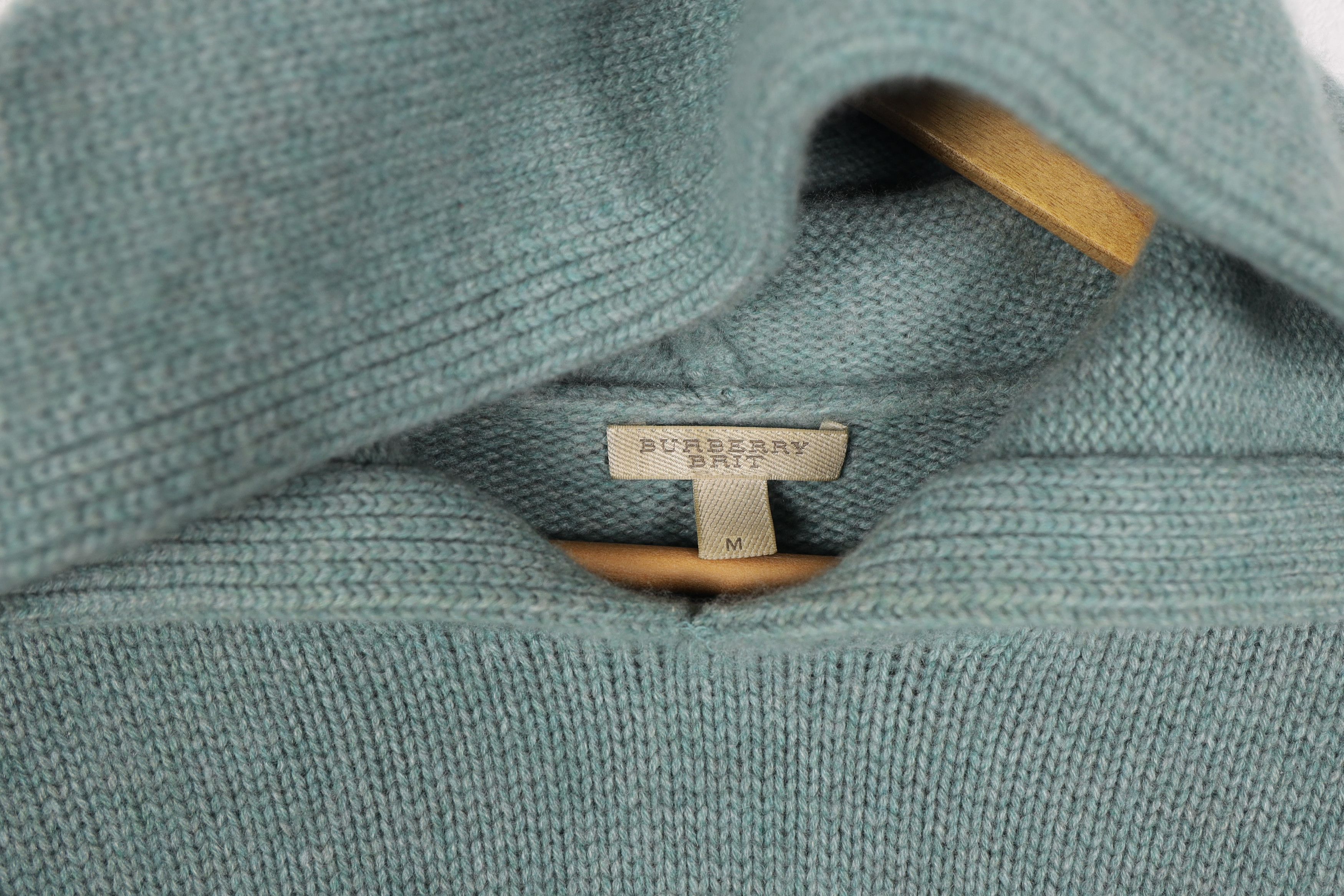 Burberry × Burberry Prorsum Women's Burberry Brit Knight Logo Green Cashmere Hoodie M Size M / US 6-8 / IT 42-44 - 6 Thumbnail
