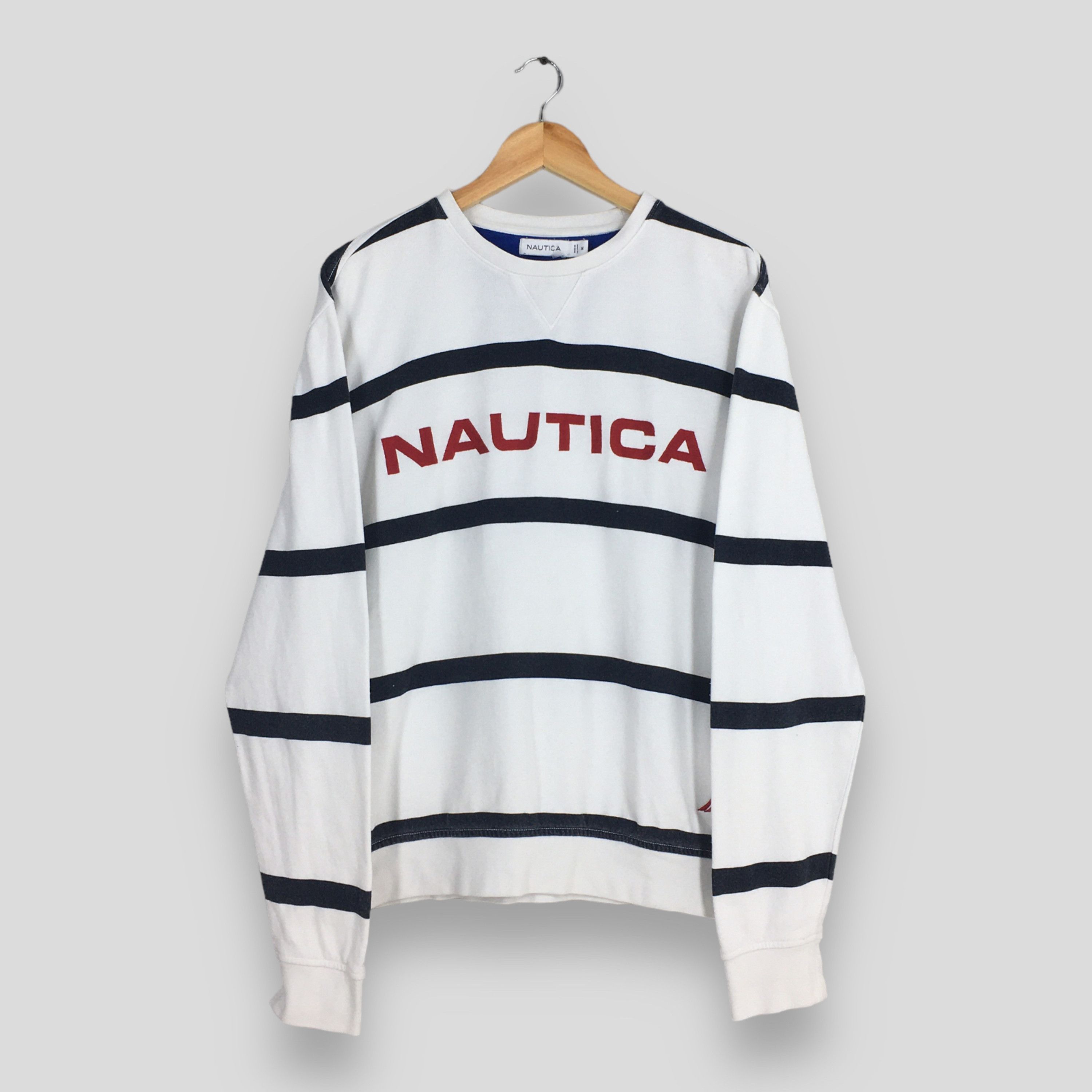 Nautica Vintage Nautica Sportswear White Black Stripe Medium Size US M / EU 48-50 / 2 - 1 Thumbnail
