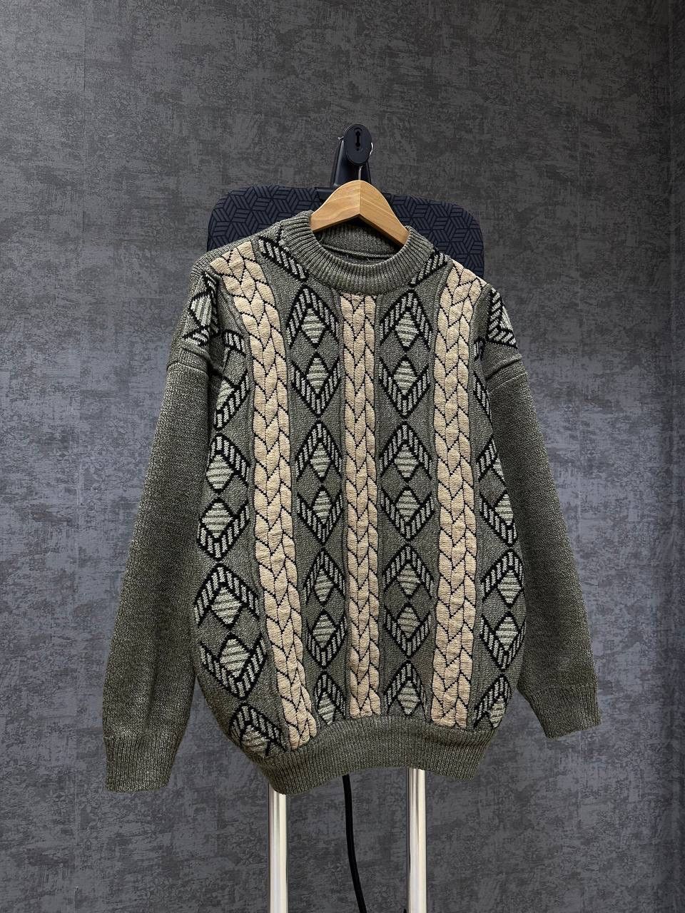 Coogi × Vintage Vintage Avant Garde Coogi Style Knit Sweater Green Size US M / EU 48-50 / 2 - 2 Thumbnail