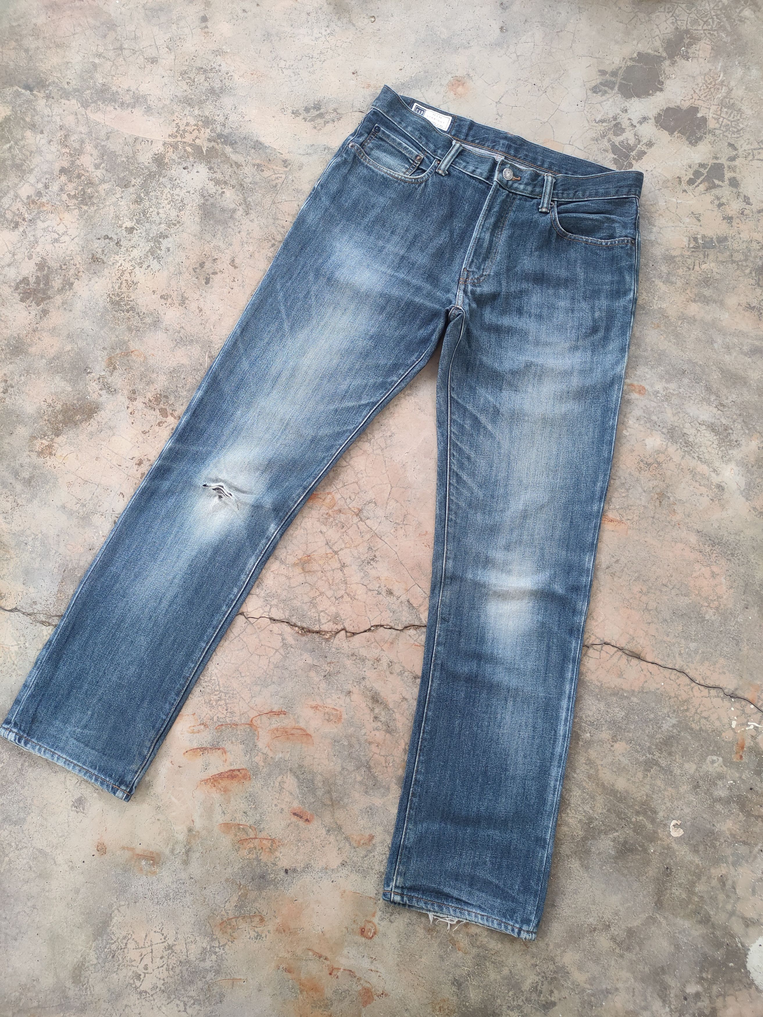 Japanese Brand W34 VINTAGE JAPANESE FADED DISTRESSED RIPPED JEAN PANTS Size US 34 / EU 50 - 2 Thumbnail