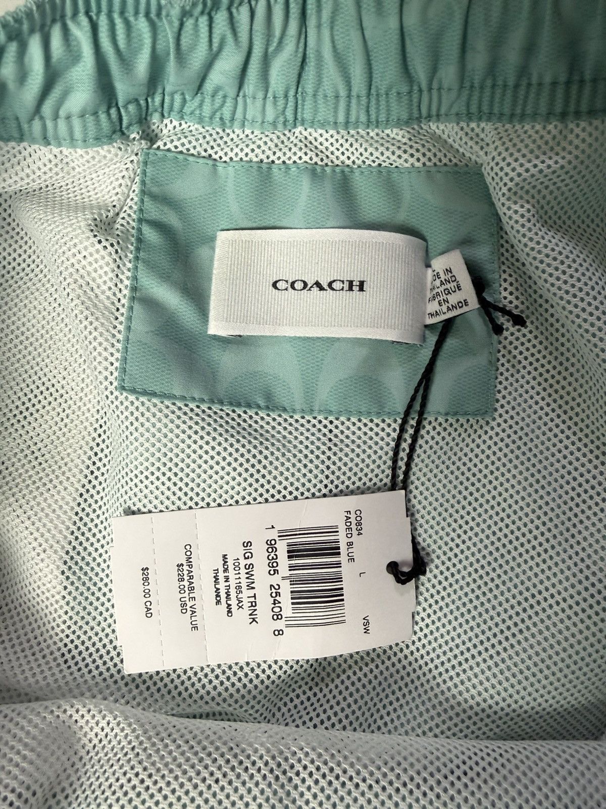 Coach New $228 Coach Signature Swim Trunks Men's Sz L Green Size US 32 / EU 48 - 4 Thumbnail