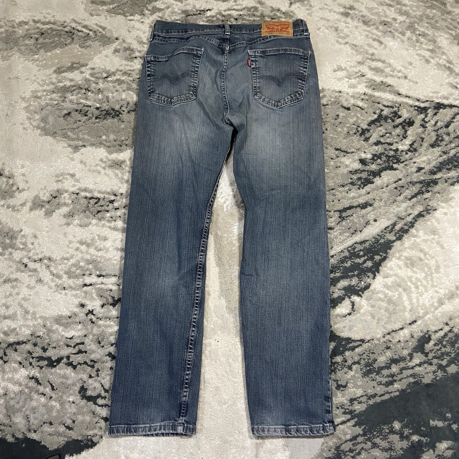Levi's Levis 505 Jeans Mens 33x30 Gray Black Denim Faded Stone VTG Size US 33 - 2 Thumbnail