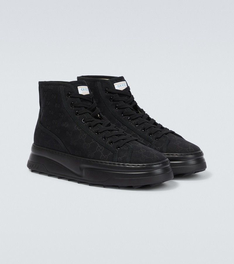 Gucci Gucci Mens Tennis 1977 High Top Brown GG Supreme Monogram Size US 11 / EU 44 - 1 Thumbnail