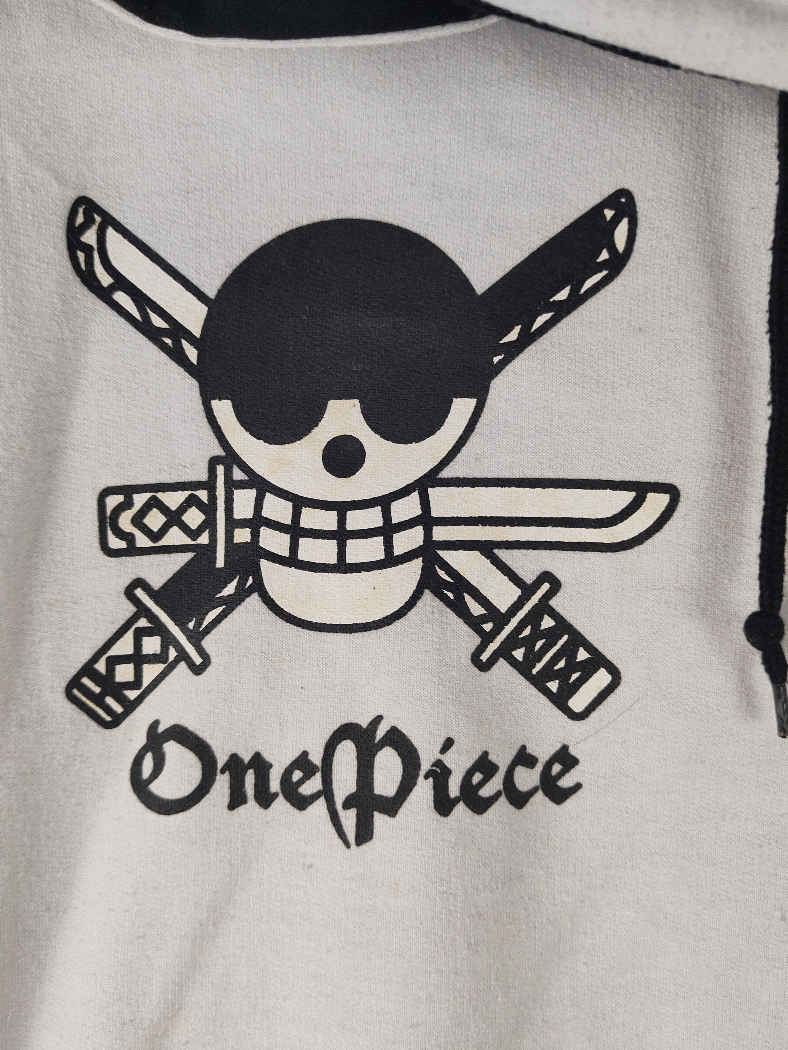 Anime DL One Piece White Zoro Hoodie Sweaters #2143 Size US L / EU 52-54 / 3 - 4 Thumbnail