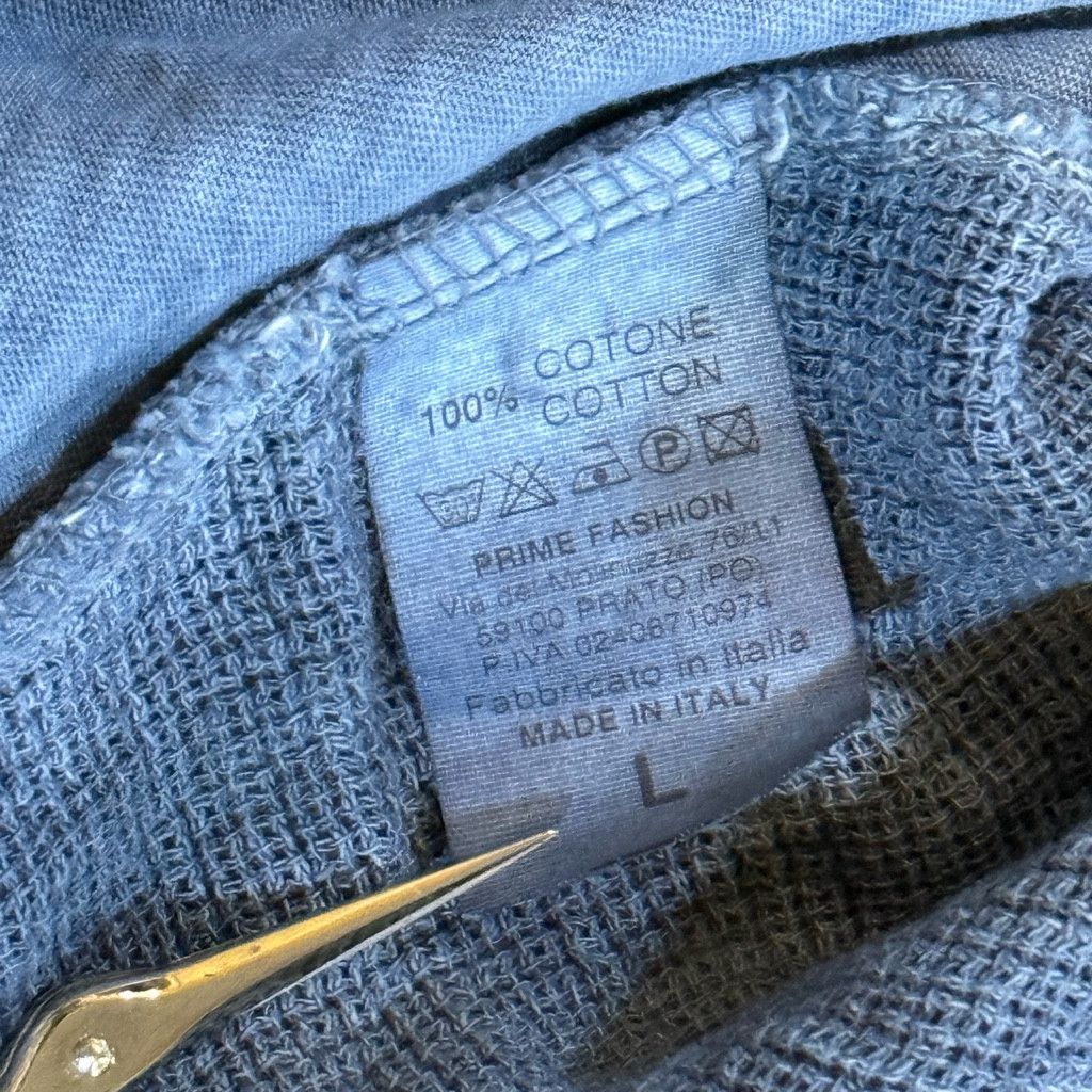 Other Prime Fashion Men’s L Blue Cotton Henley Made in Italy Size US L / EU 52-54 / 3 - 6 Thumbnail