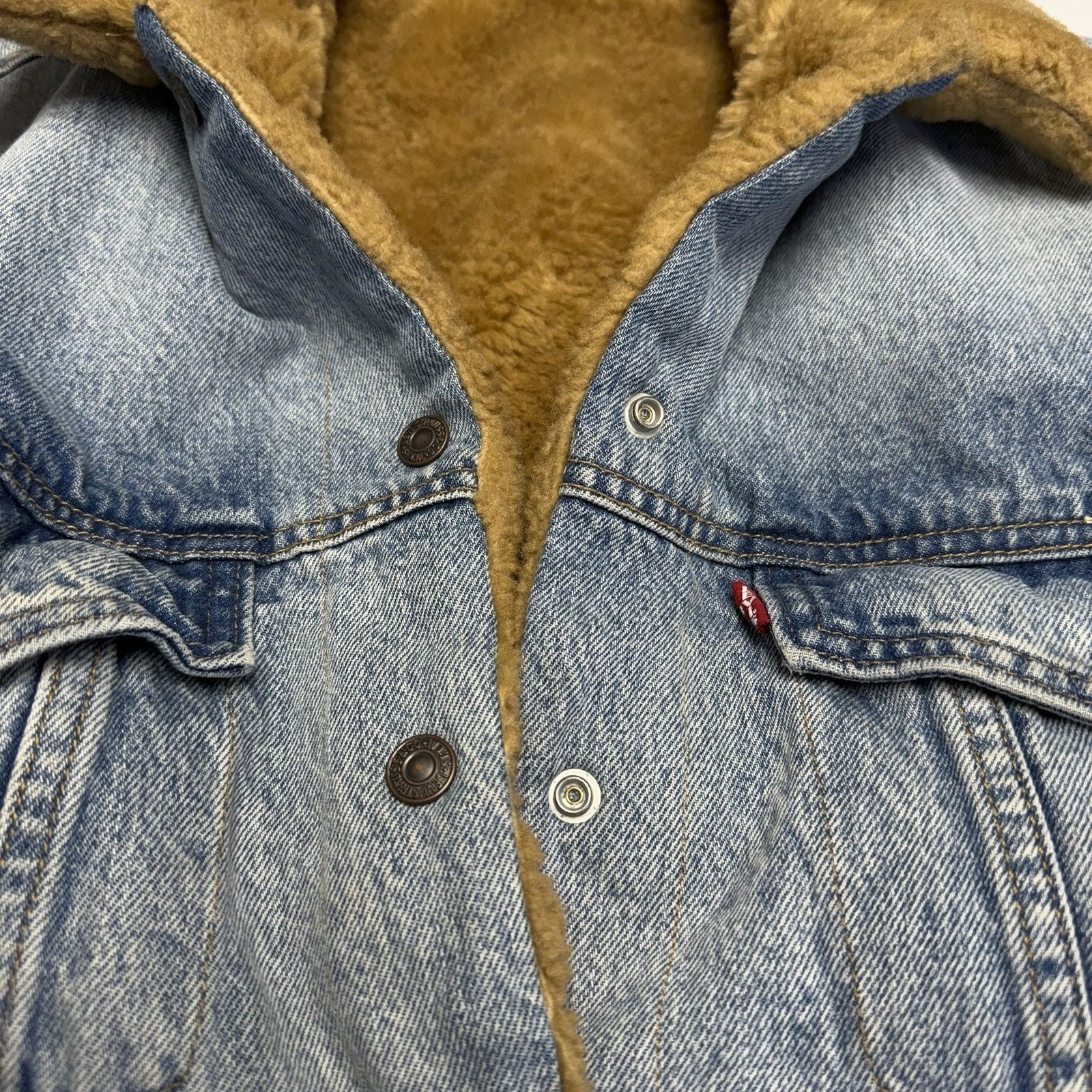 Levi's Levis Vegan Faux Fur Lined Denim Trucker Jacket Size Small Size S / US 4 / IT 40 - 5 Thumbnail
