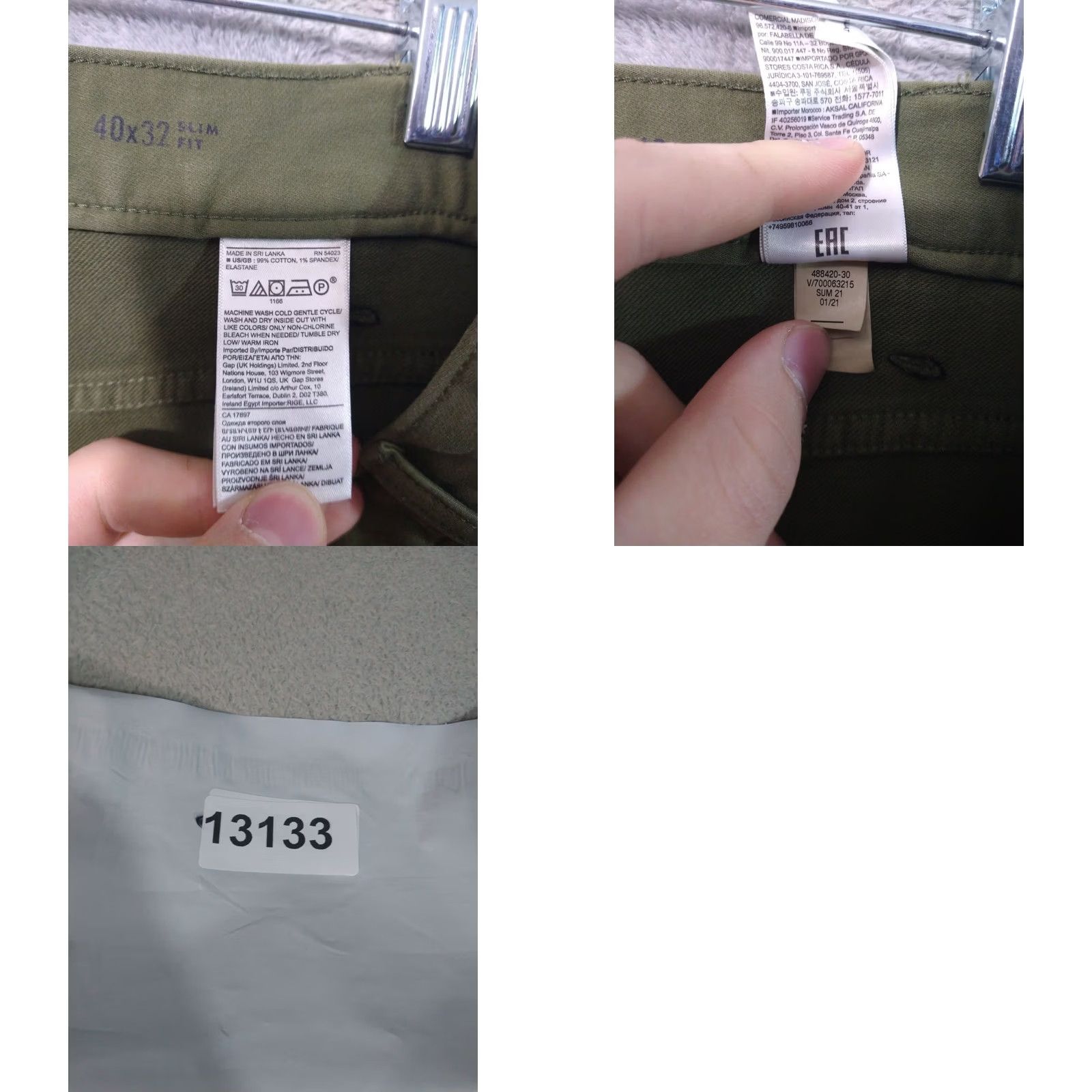 Banana Republic Banana Republic Pants Mens 40x32 Green Traveler Slim Fit Chino Stretch High Rise Casual Travel Size US 40 / EU 56 - 8 Thumbnail
