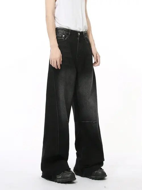 Japanese Brand × Jean Retro loose wide leg fringed jeans Size US 32 / EU 48 - 3 Thumbnail