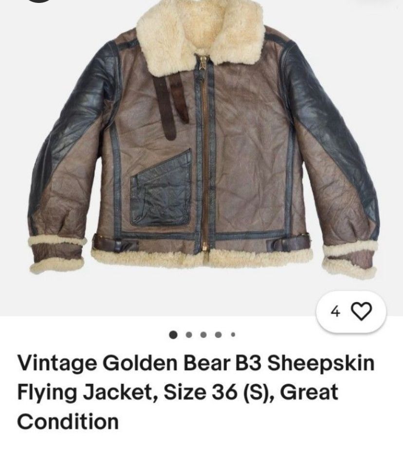 Aero Leathers 🔥TRUE VINTAGE 70’s GOLDEN BEAR SHEARLING FLIGHT JACKET B3 Size US M / EU 48-50 / 2 - 19 Thumbnail