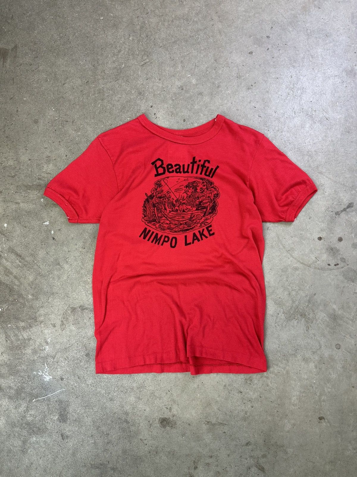 Vintage Nimpo Lake Ringer Tee 80s Canada Graphic Small Red Size US S / EU 44-46 / 1 - 1 Thumbnail