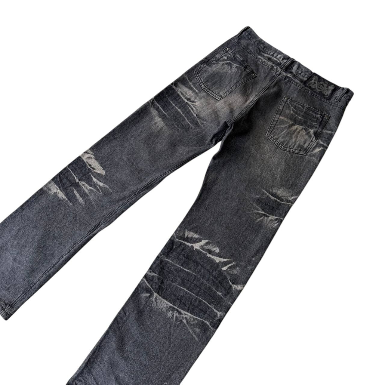 LOWBOX Archival LOWBOX Distressed Mud-Wash Denim Faded Black Grunge Size US 32 / EU 48 - 11 Thumbnail