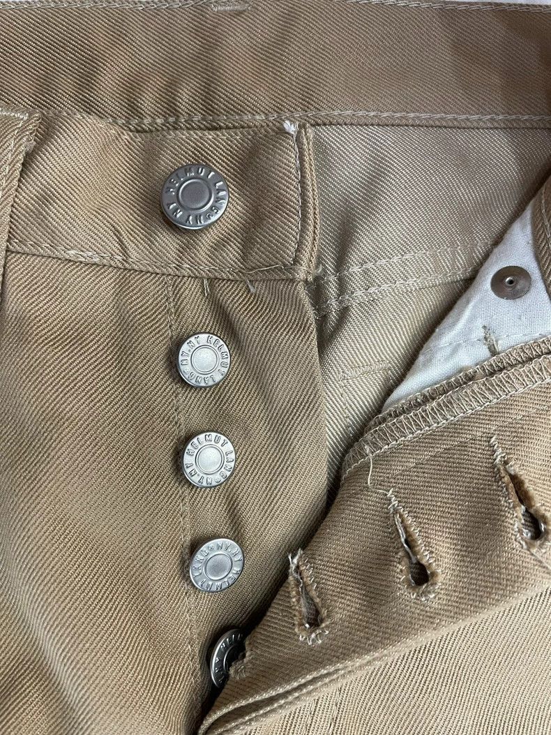 HELMUT LANG Silk blended boot cut khaki jeans