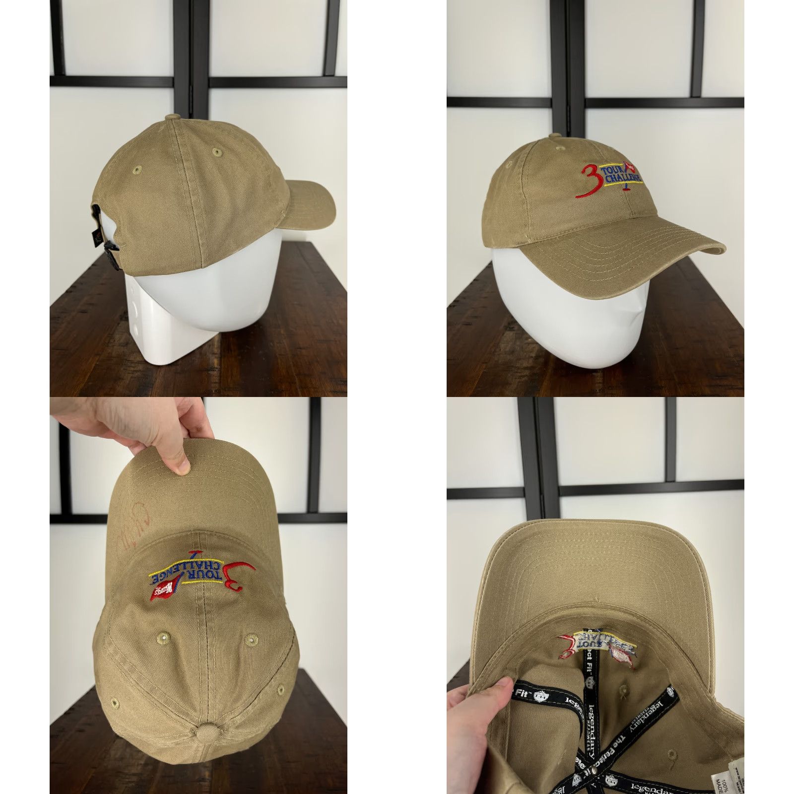 Vintage Wendy's 3-Tour Challenge Golf Tournament Hat Cap Strap Back OS Beige Cotton Size ONE SIZE - 8 Thumbnail