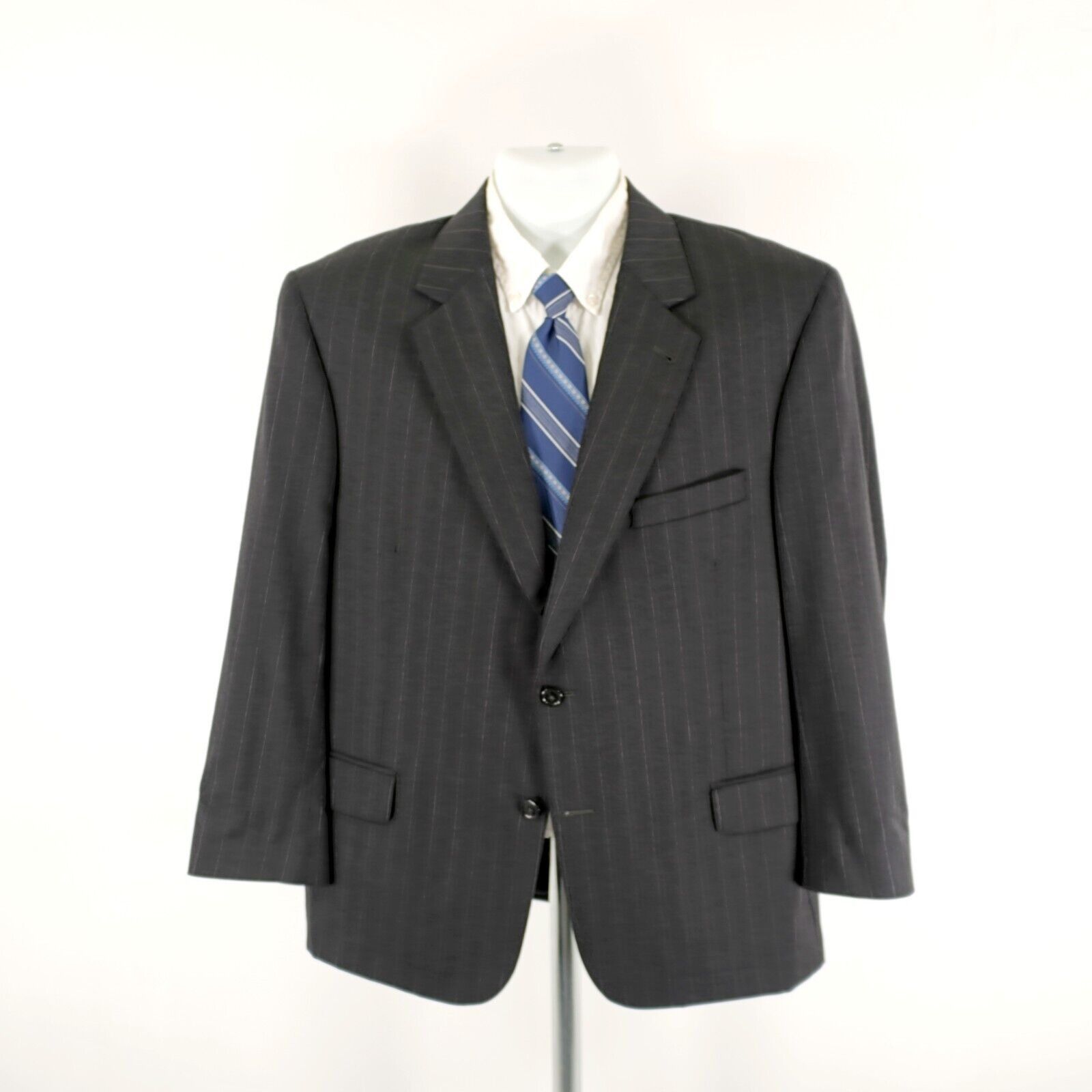 Jos. A. Bank Jos A Bank Signature Wool Gray Striped 2 Button 2 Piece Suit Size 42S - 5 Thumbnail