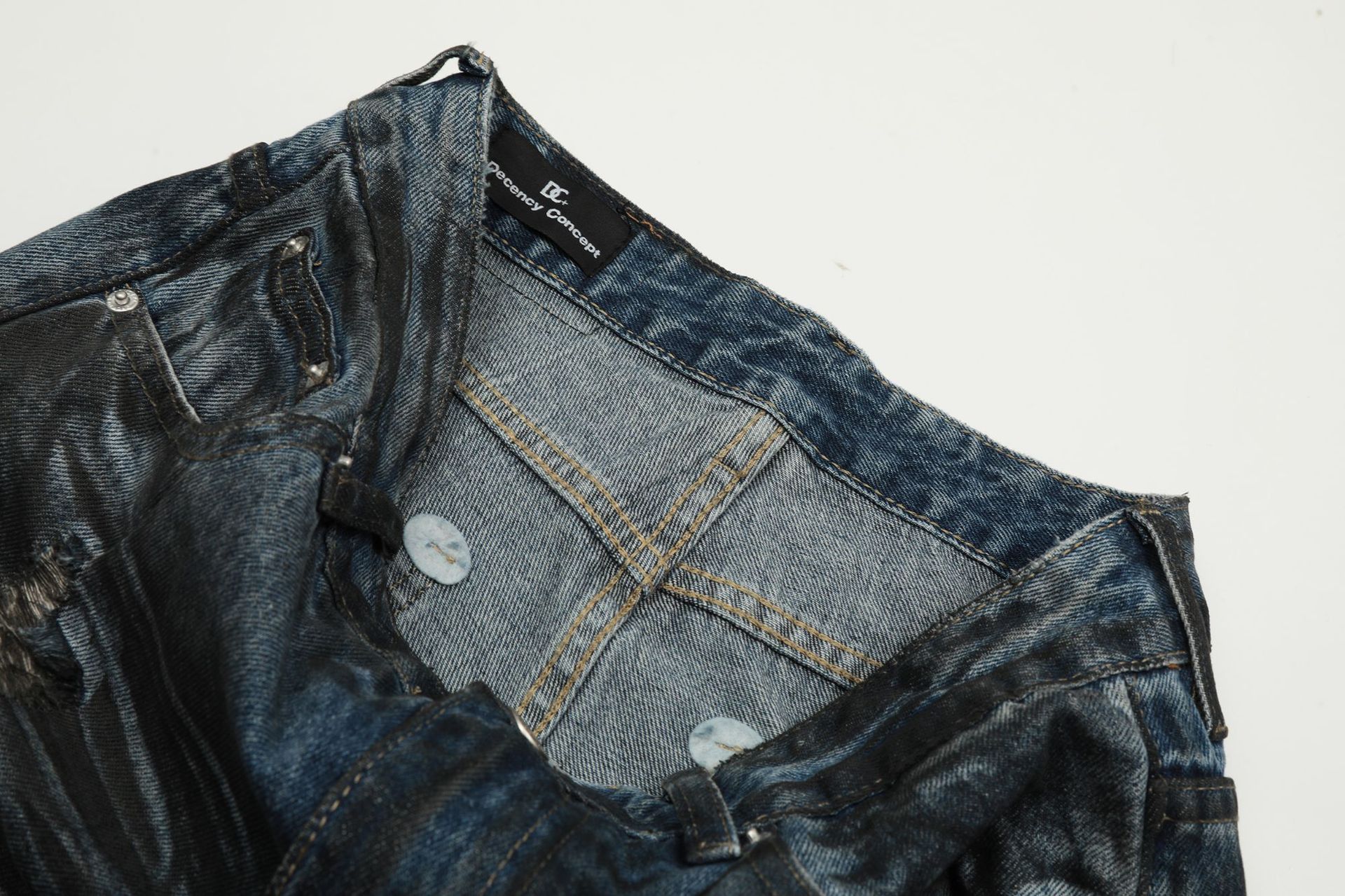 Japanese Brand × Jean Loose washed distressed straight casual jeans Size US 32 / EU 48 - 5 Thumbnail