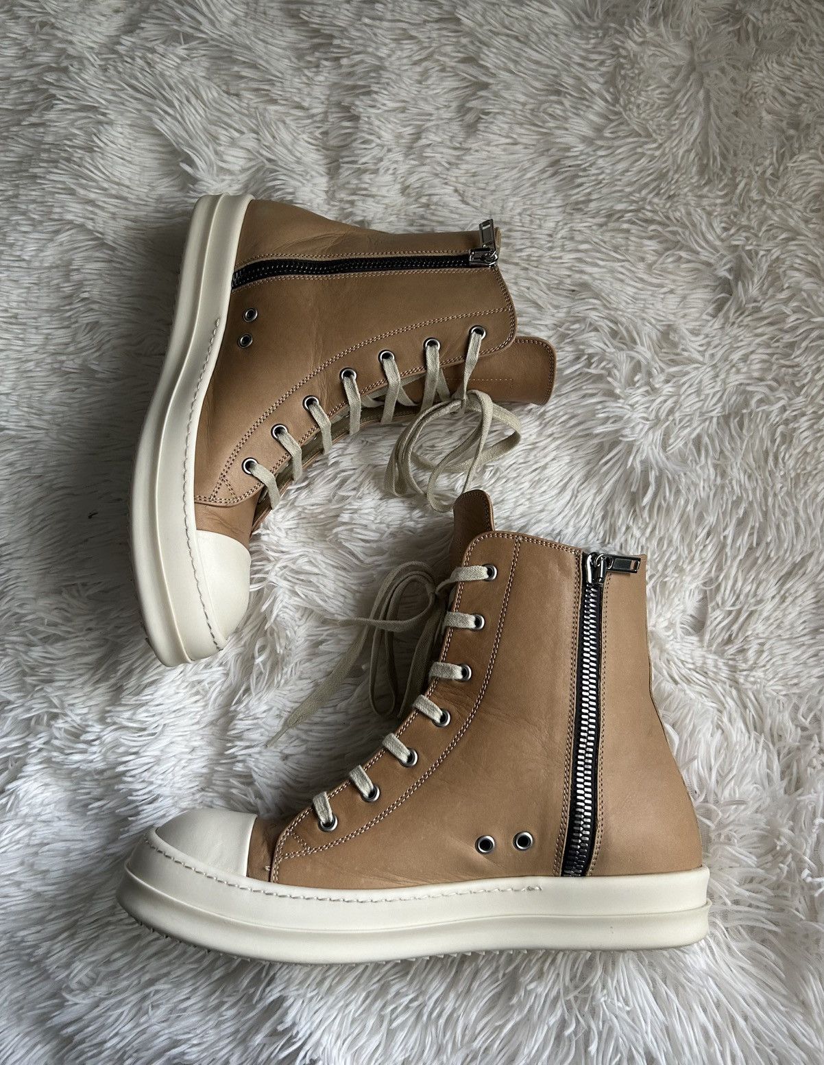 Rick Owens WORN ONCE Rick Owens Mainline Leather Ramones High Size 43 Size US 10 / EU 43 - 3 Thumbnail