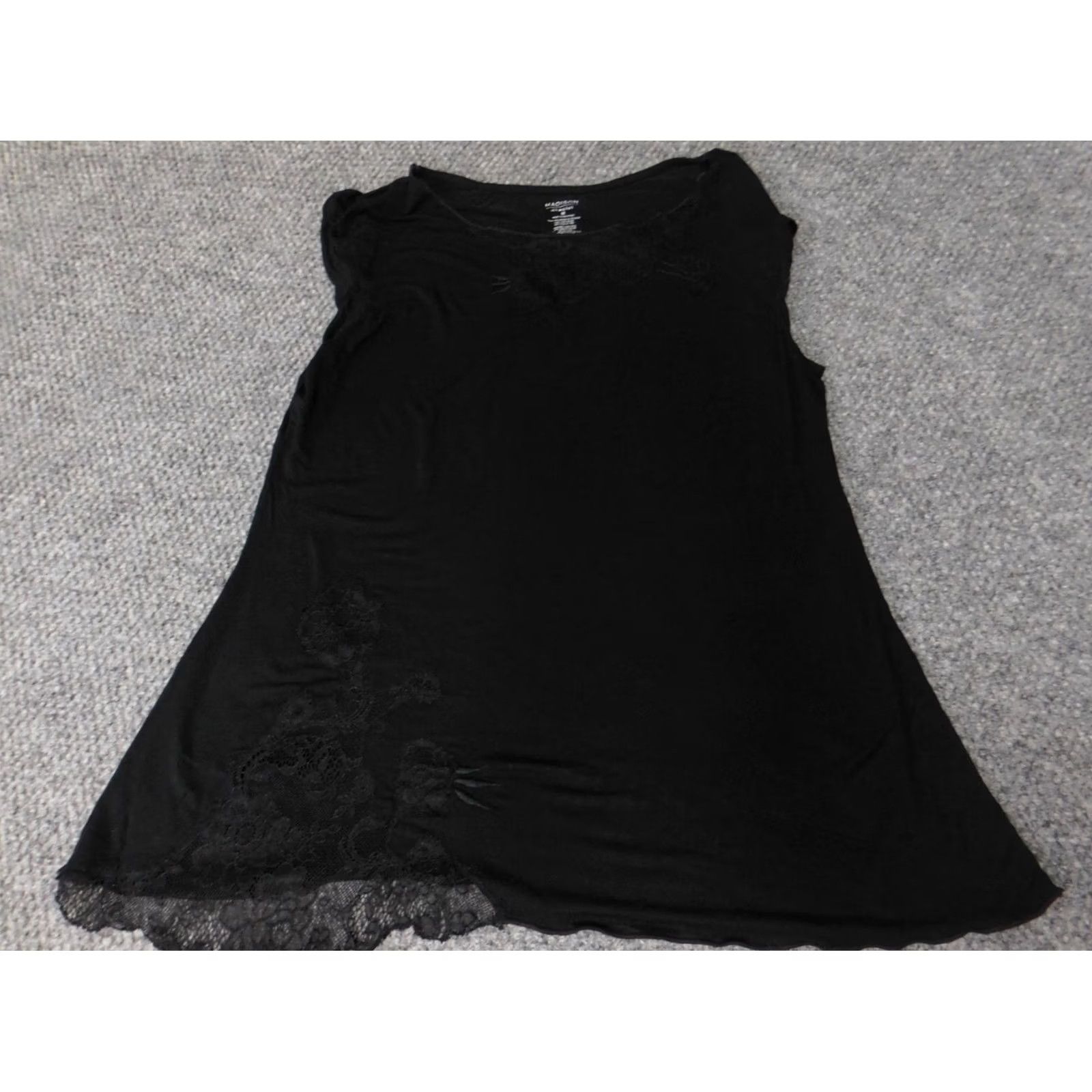 Madison Madison Blouse Shirt Womens M Black Short Sleeve Crew Neck Pullover Stretch Rayon Casual Size M / US 6-8 / IT 42-44 - 2 Thumbnail