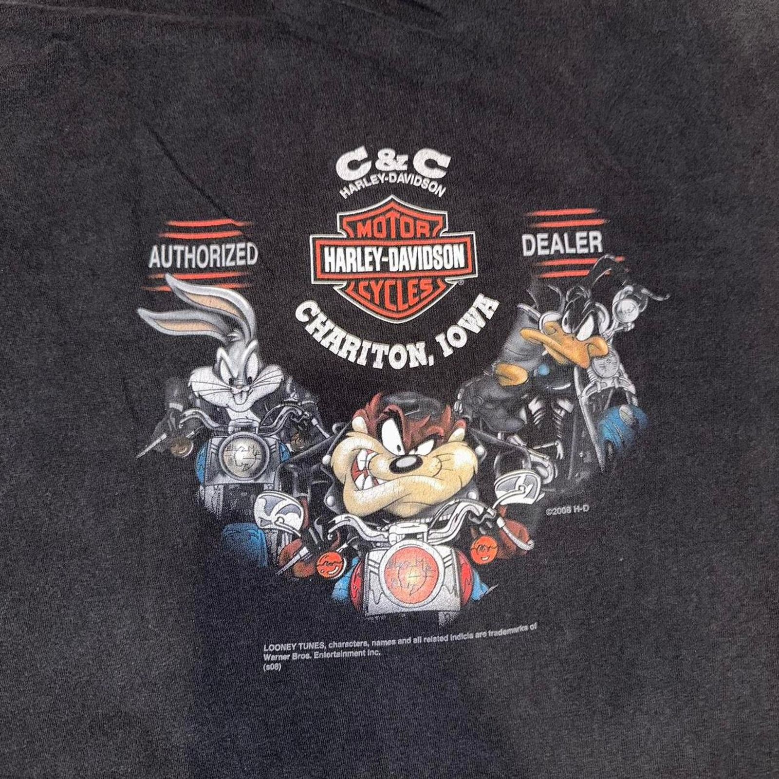 Harley Davidson Vintage 2008 Harley Davidson Looney Tunes LS Tee Flame sz L Size US L / EU 52-54 / 3 - 7 Thumbnail