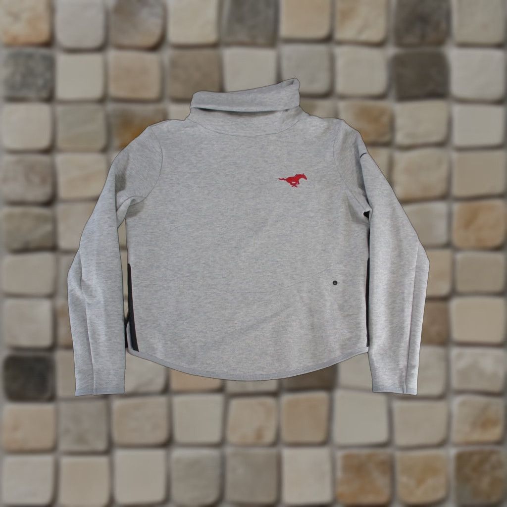 Nike Nike Smu Mustangs Sweater Womens Small Gray Dri-Fit Turtleneck Fleece Pullover New Size S / US 4 / IT 40 - 1 Thumbnail