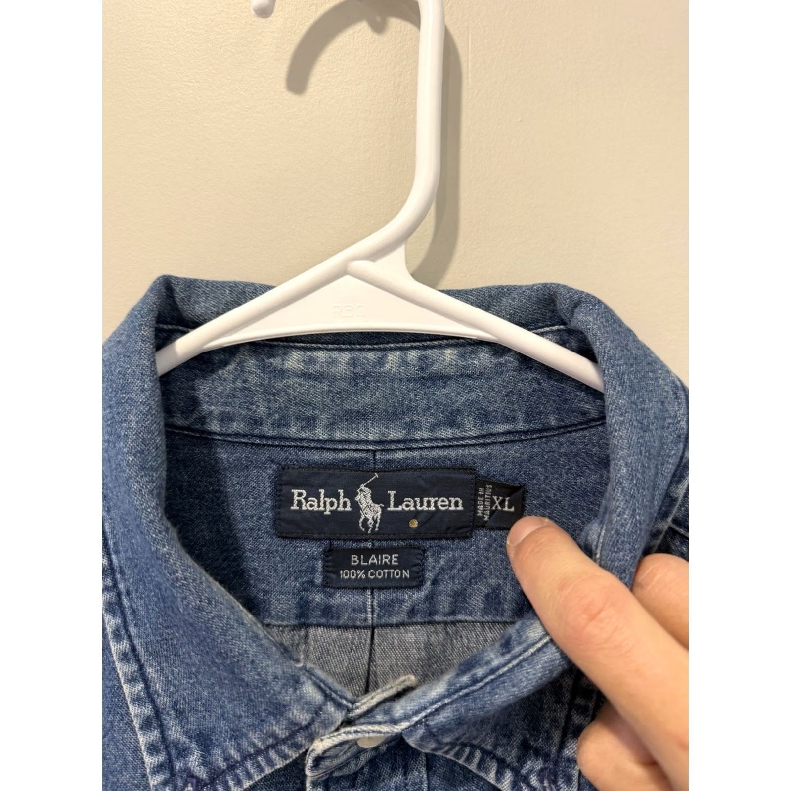 Polo Ralph Lauren VINTAGE Polo Ralph Lauren Blaire Denim Blue Button-Up Shirt XL Mens Size US XL / EU 56 / 4 - 3 Thumbnail