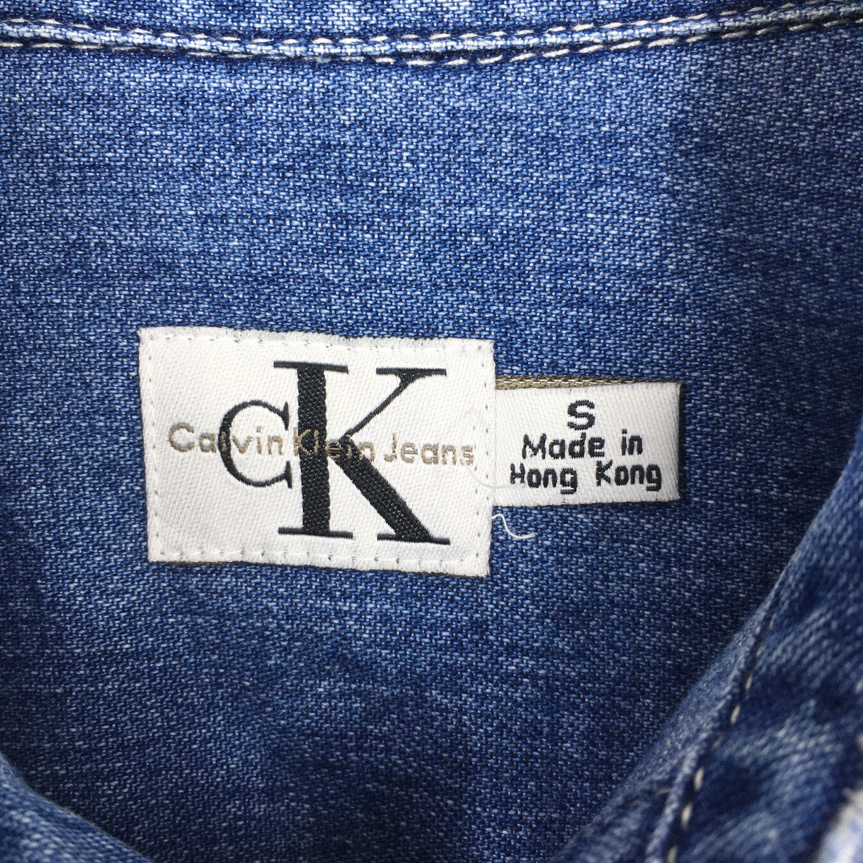 Calvin Klein × Vintage Vintage Calvin Klein Jeans Blue Denim Shirt Small Size US S / EU 44-46 / 1 - 5 Thumbnail