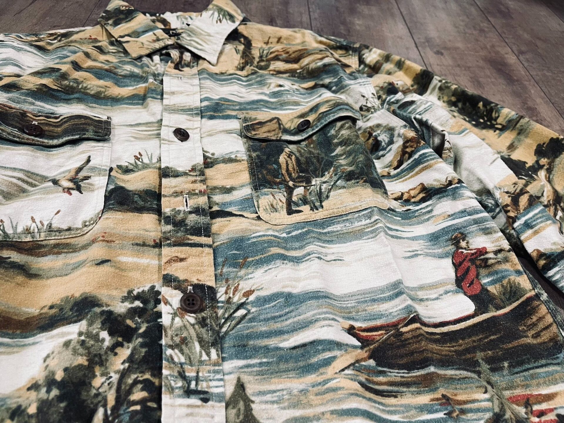 RRL Ralph Lauren RRL Hunting Print Fleece Shirt Jacket Size US M / EU 48-50 / 2 - 1 Thumbnail