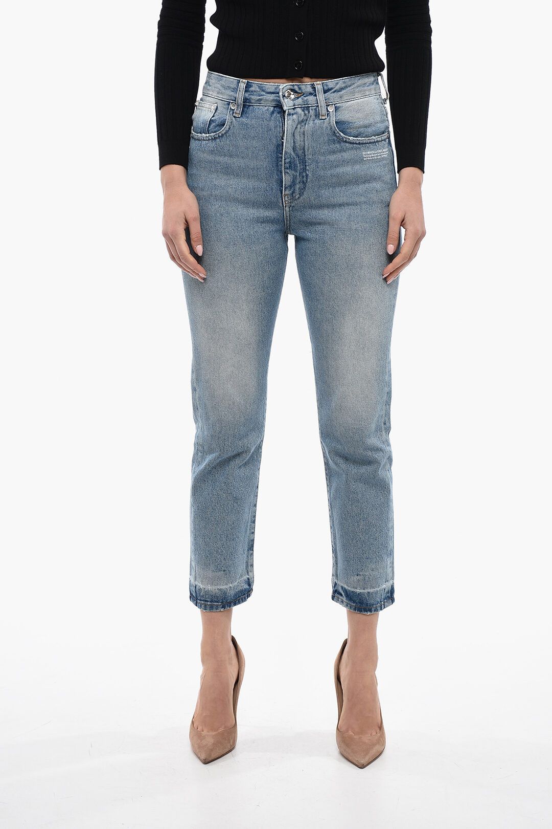 image of Off White Og1Mm0524 Straight Fit Corporate Jeans In Blue, Women's (Size 26)
