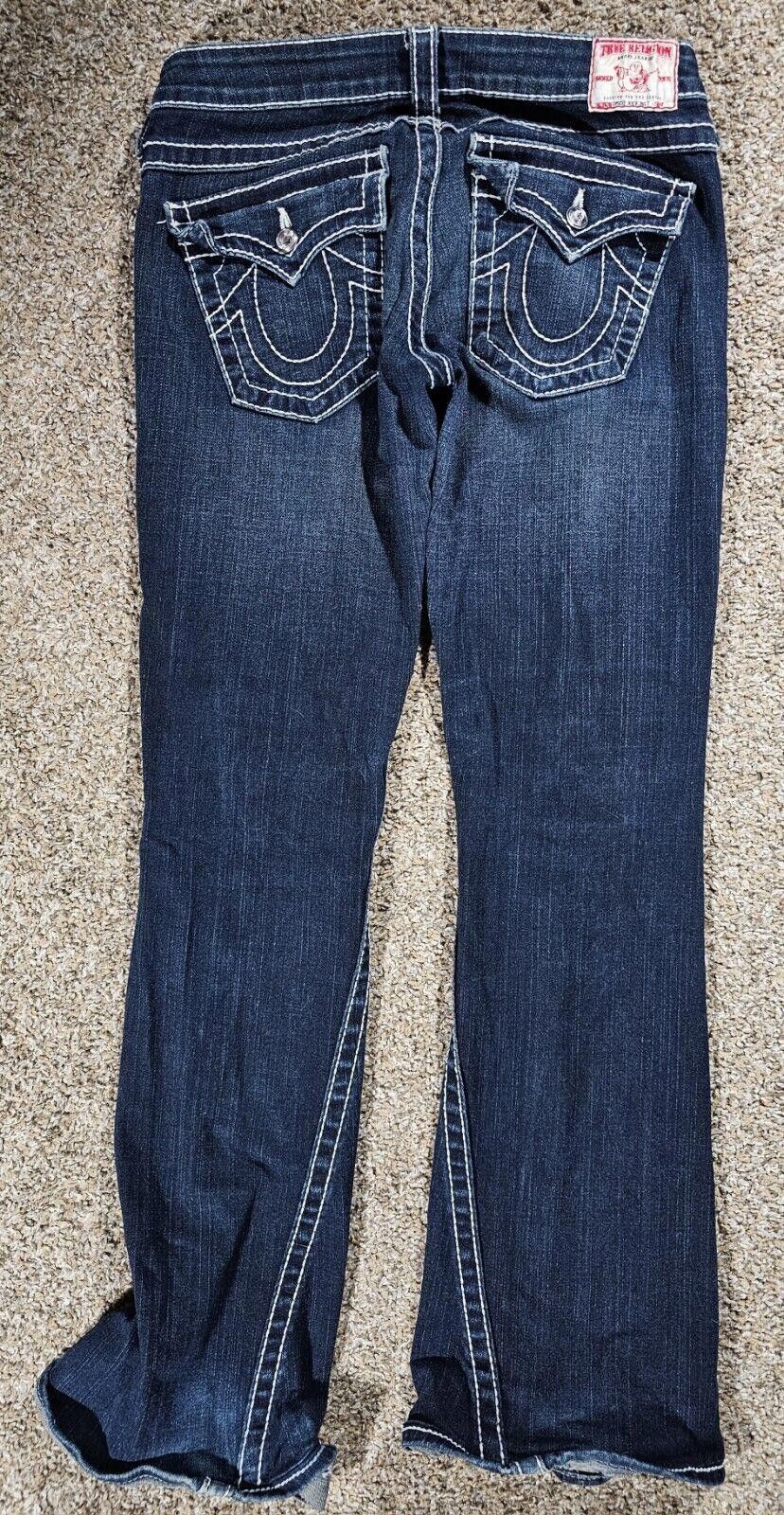 True Religion True Religion 27x30 Jeans Disco Joey Big T Flaps Flare Size 27" / US 4 / IT 40 - 7 Thumbnail