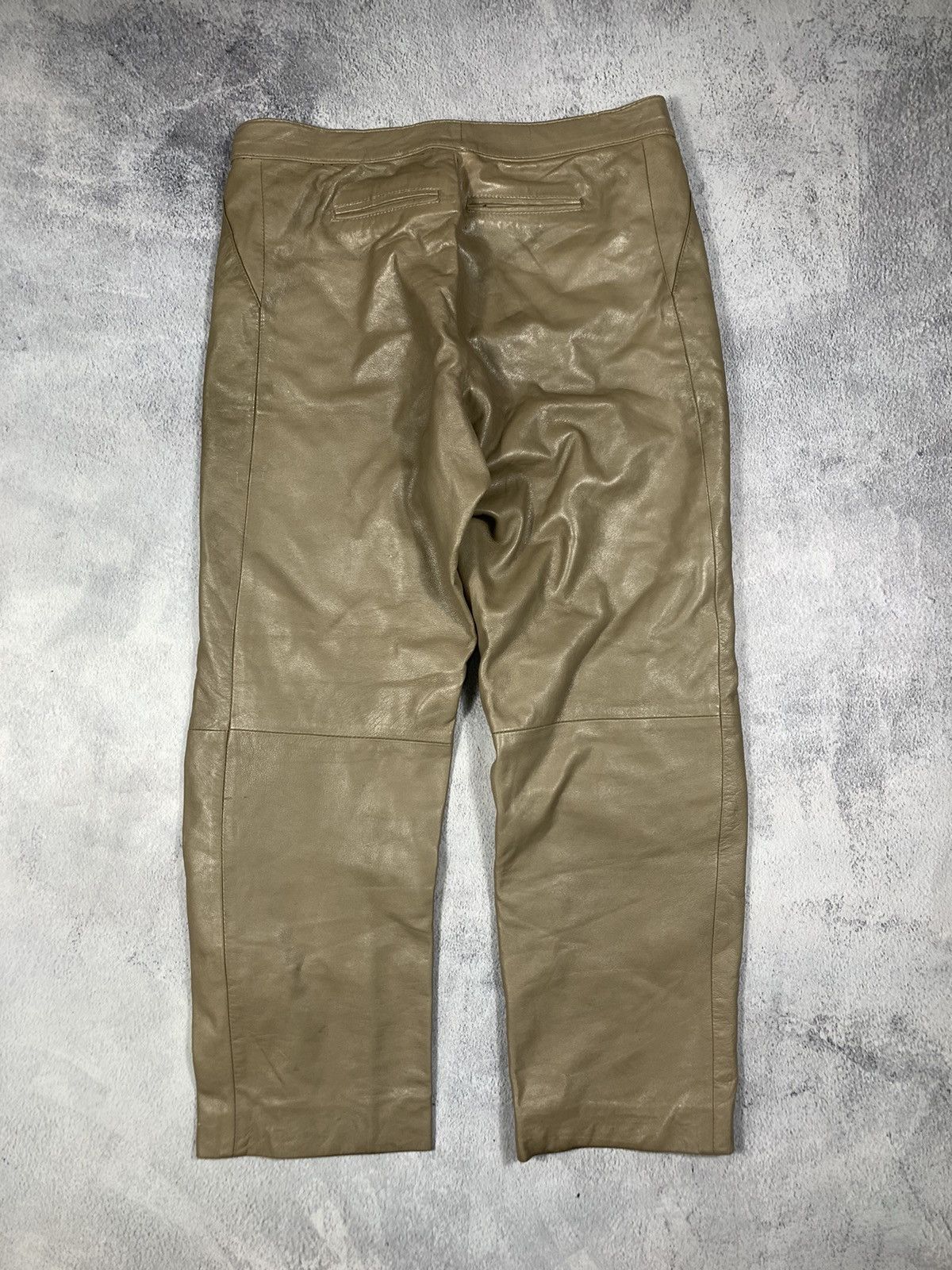 Genuine Leather × Leather × Vintage Vintage Y2K Leather biker unisex pants avant garde opium Size US 32 / EU 48 - 4 Thumbnail