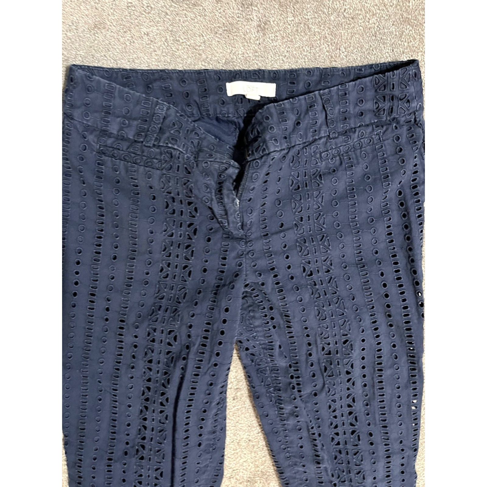Loft LOFT Riviera Navy Blue Slim Cropped Pants 4 Petite 4P Lined Women’s Shorts & Pants Pants Size 27" / US 4 / IT 40 - 2 Thumbnail