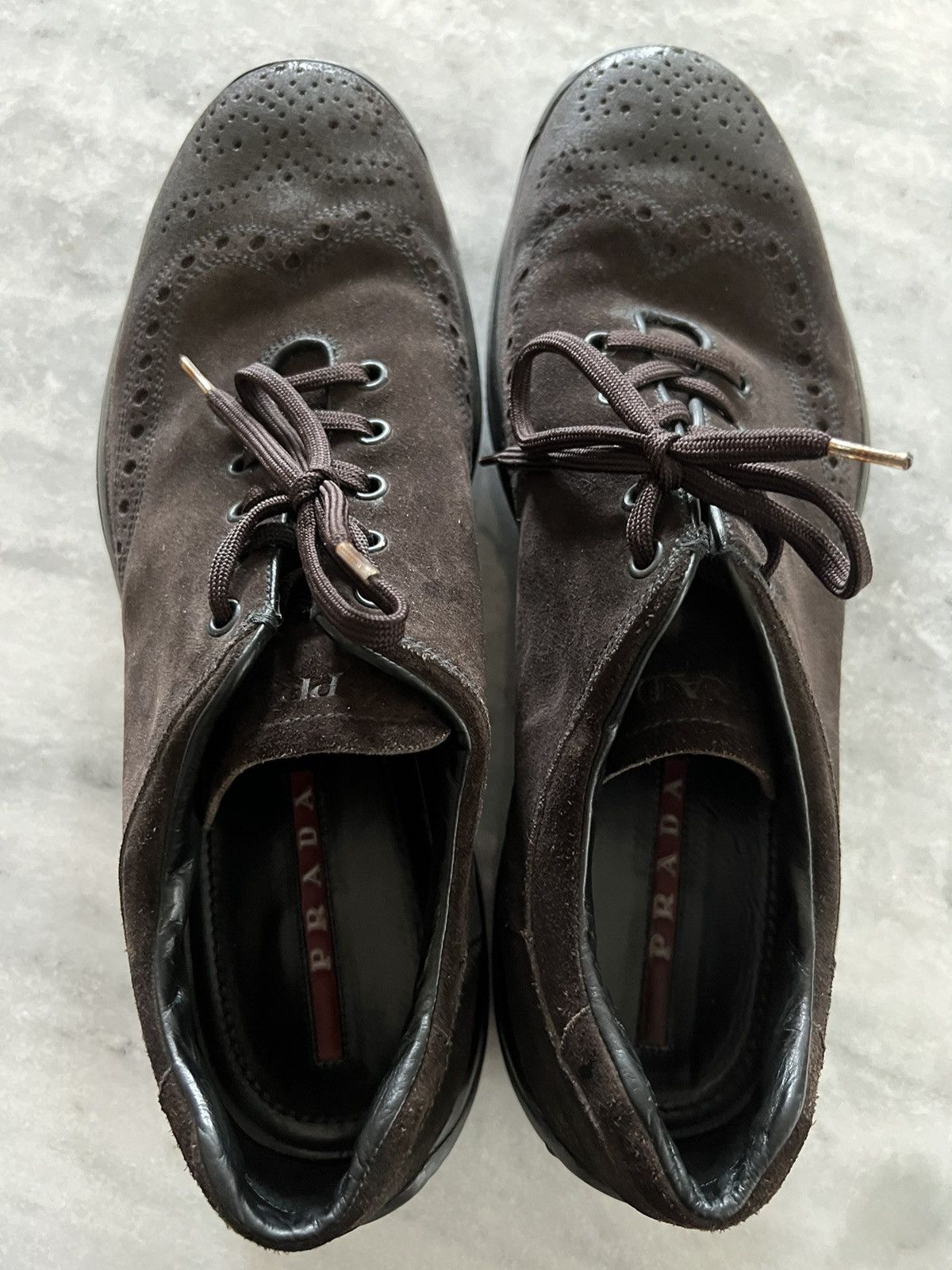 Prada Prada linea rossa brown suede shoes Size US 10.5 / EU 43-44 - 7 Thumbnail