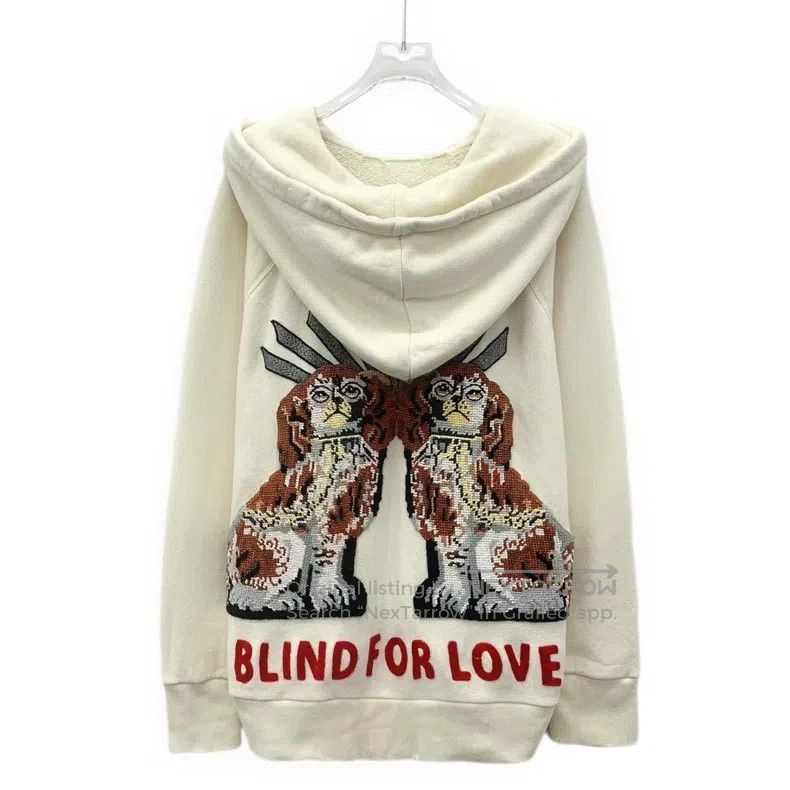 Gucci Gucci Beige logo letter dog embroidery cotton hooded long- Size US M / EU 48-50 / 2 - 2 Thumbnail