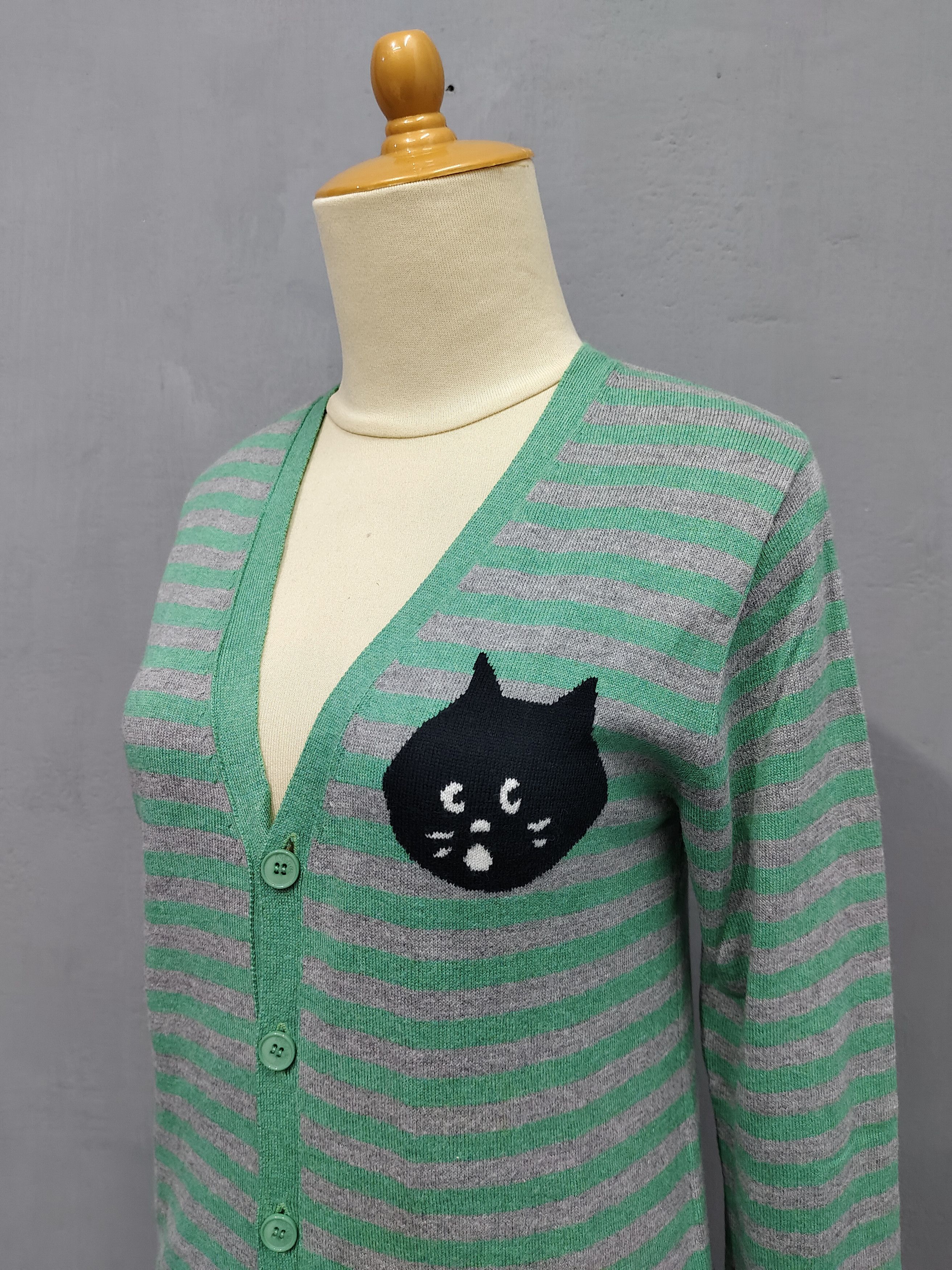 Ne-Net 🇯🇵 Ne-Net 🇯🇵 by Issey Co Stripe Knitted Cardigan Size M / US 6-8 / IT 42-44 - 3 Thumbnail