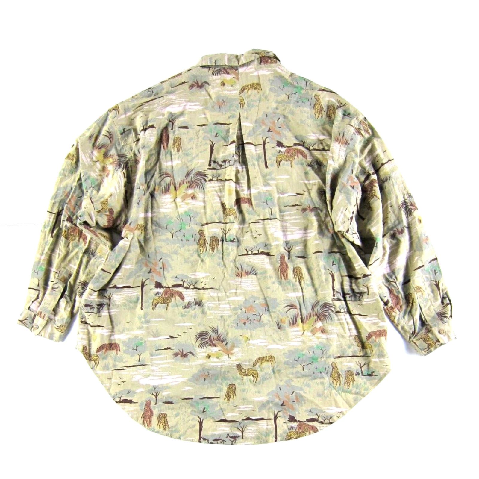 Vintage VTG Andrew Sport II Cotton Green Brown Safari Zebra Long Sleeve Shirt Women L Size L / US 10 / IT 46 - 2 Thumbnail