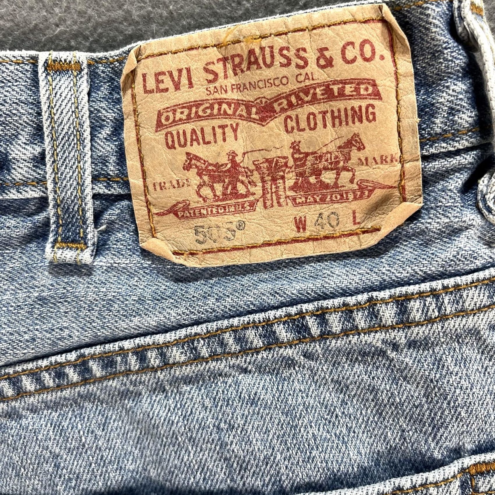 Levi's Levi’S 505 Shorts Mens 40 Blue Denim Regular Fit Casual Classic Size US 40 / EU 56 - 3 Thumbnail