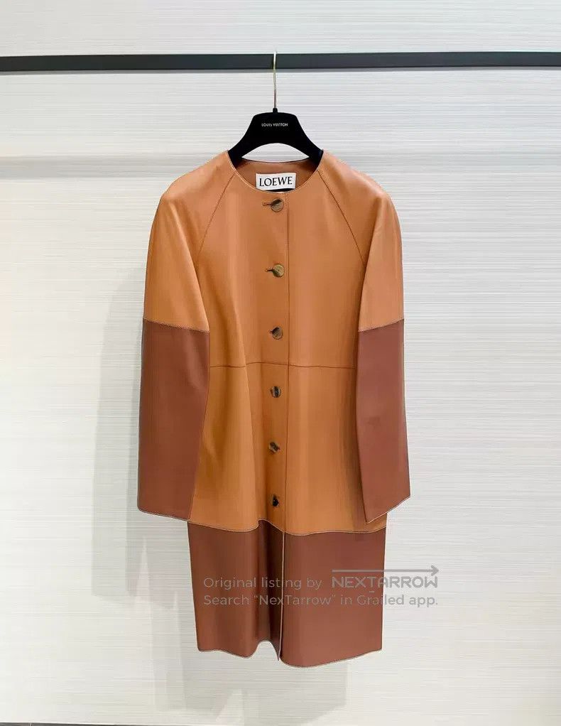 Loewe Loewe Mid-length color-blocked leather jacket Size XS / US 0-2 / IT 36-38 - 1 Thumbnail