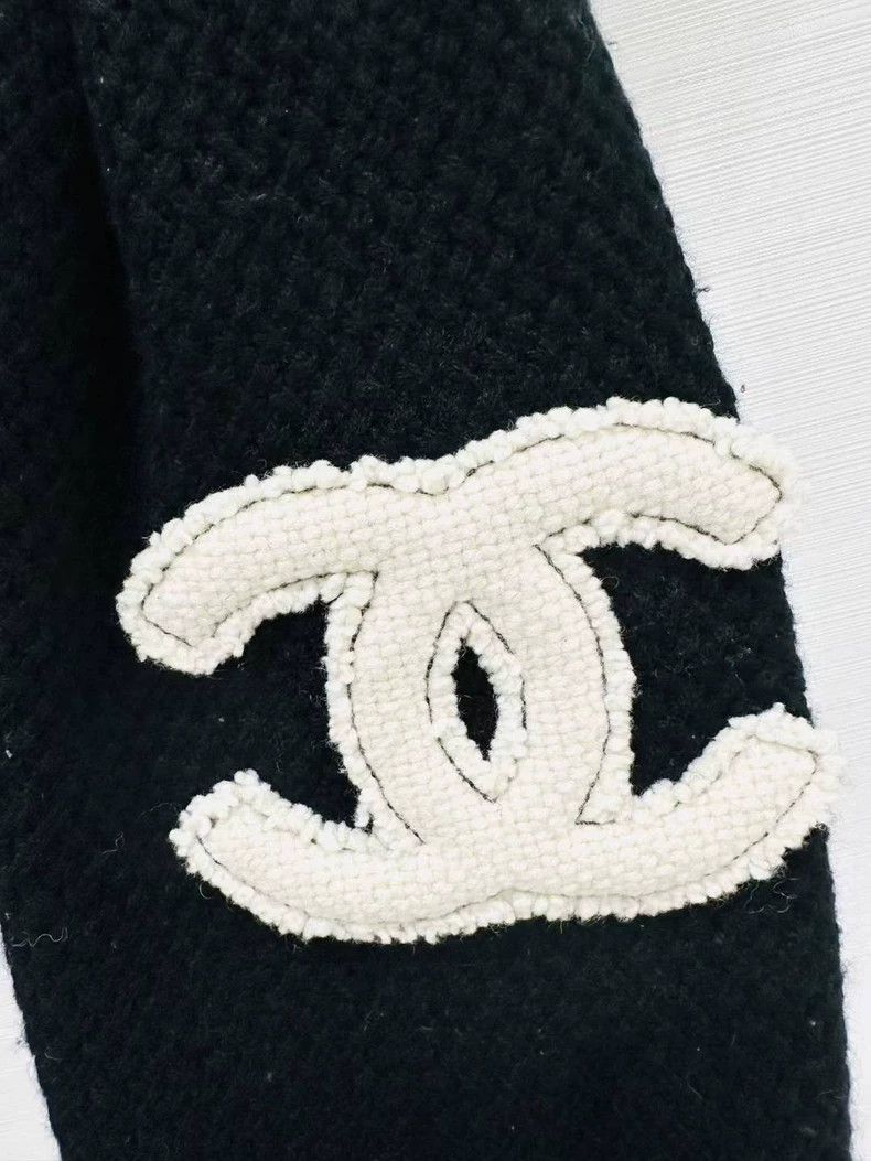 Chanel Chanel Classic black pineapple pattern knitted white doubl Size ONE SIZE - 3 Thumbnail
