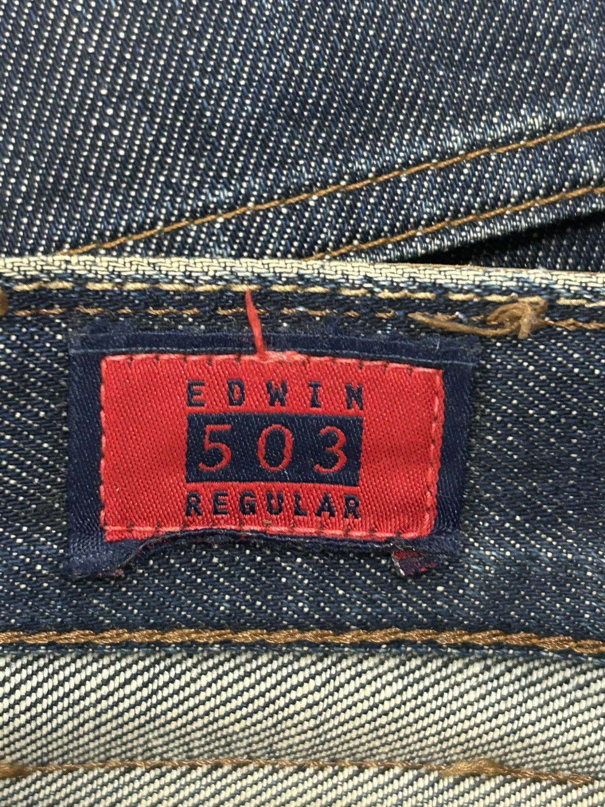 Edwin Edwin Japan 503 Regular Creased Line Whiskers Washed Size US 31 - 11 Thumbnail