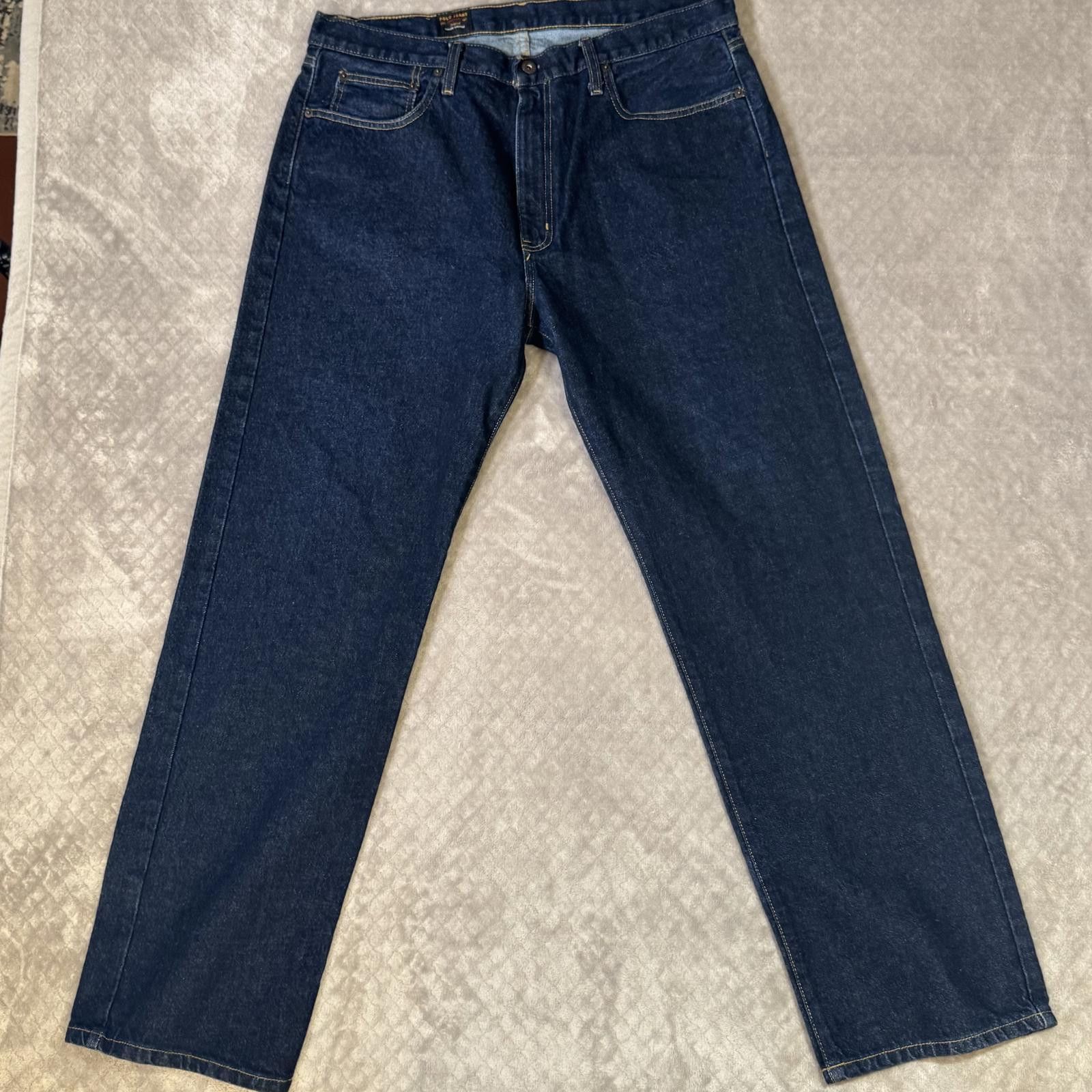 Designer Vintage RL Polo Jeans Ralph Lauren Men's 36x32 Dark Wash Size US 36 / EU 52 - 1 Thumbnail