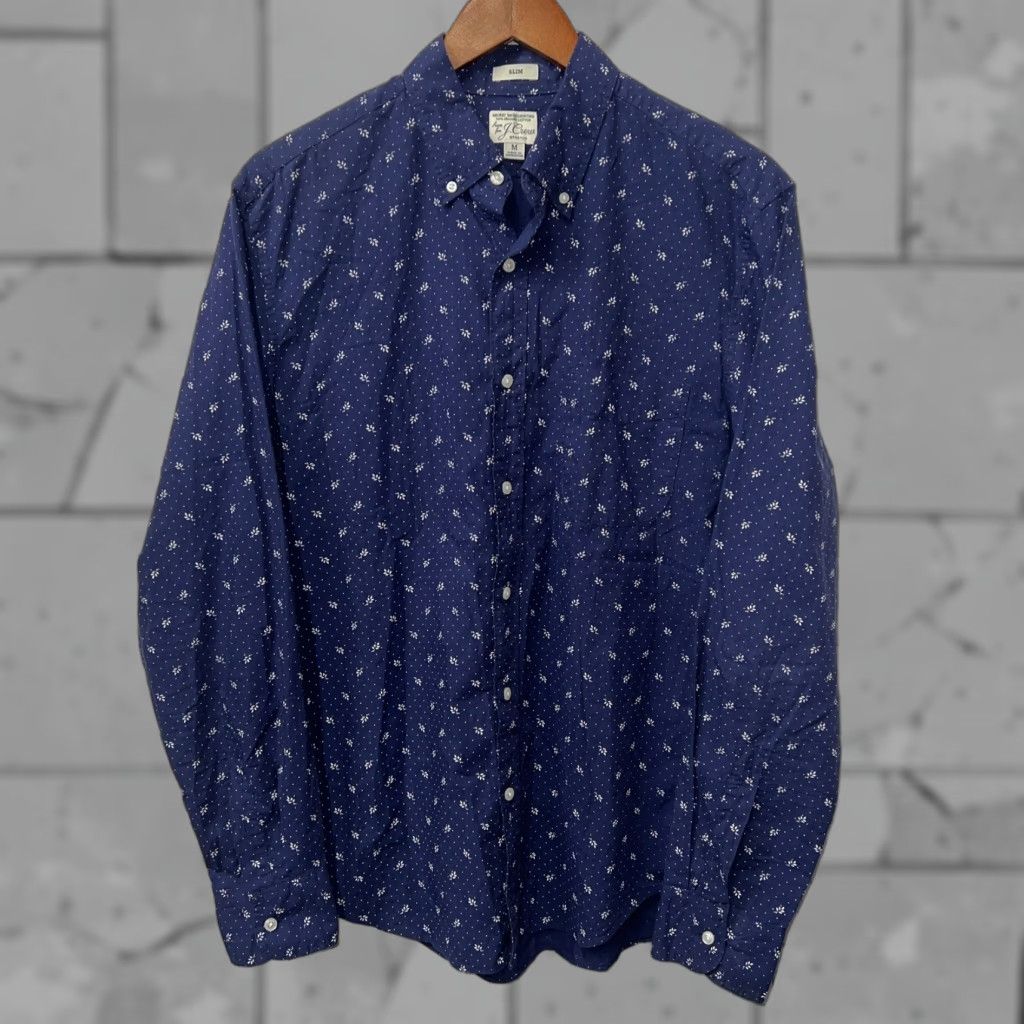 J.Crew J Crew Slim Blue Button Up Shirt Organic Cotton Mens Size M Size US M / EU 48-50 / 2 - 1 Thumbnail