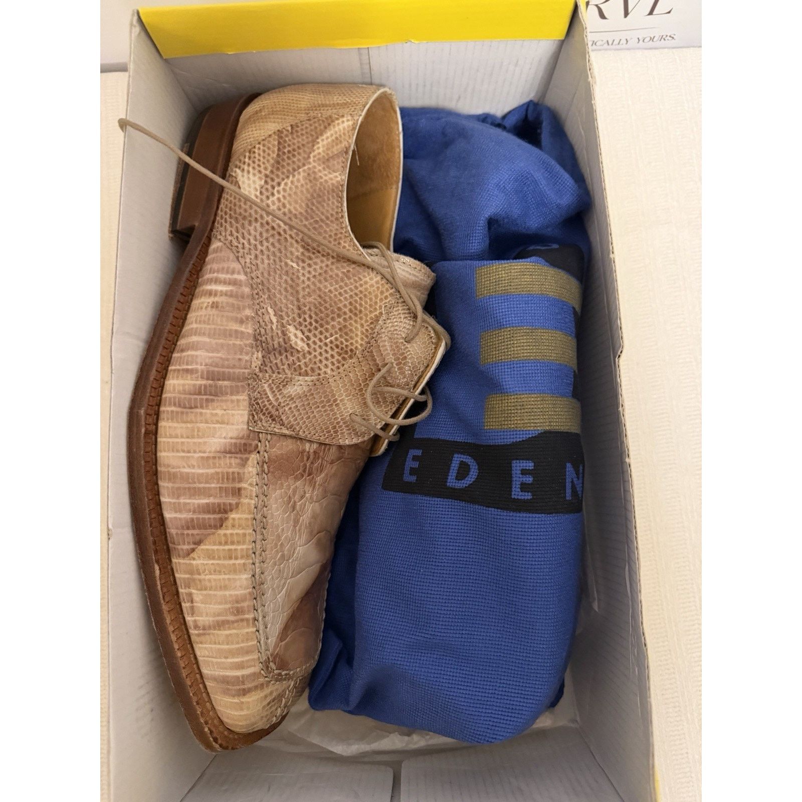 David Eden David Eden SPLASH Ostrich Leg Lizard Dress Shoes Tan Exotic Size US 10 / EU 43 - 3 Thumbnail