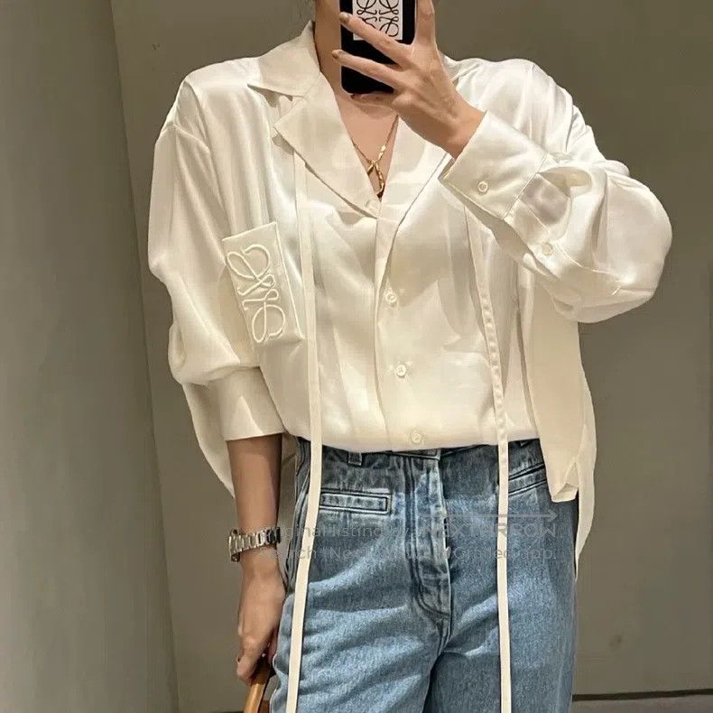 Loewe Loewe Logo Embroidered Ribbon Shirt Size XS / US 0-2 / IT 36-38 - 6 Thumbnail
