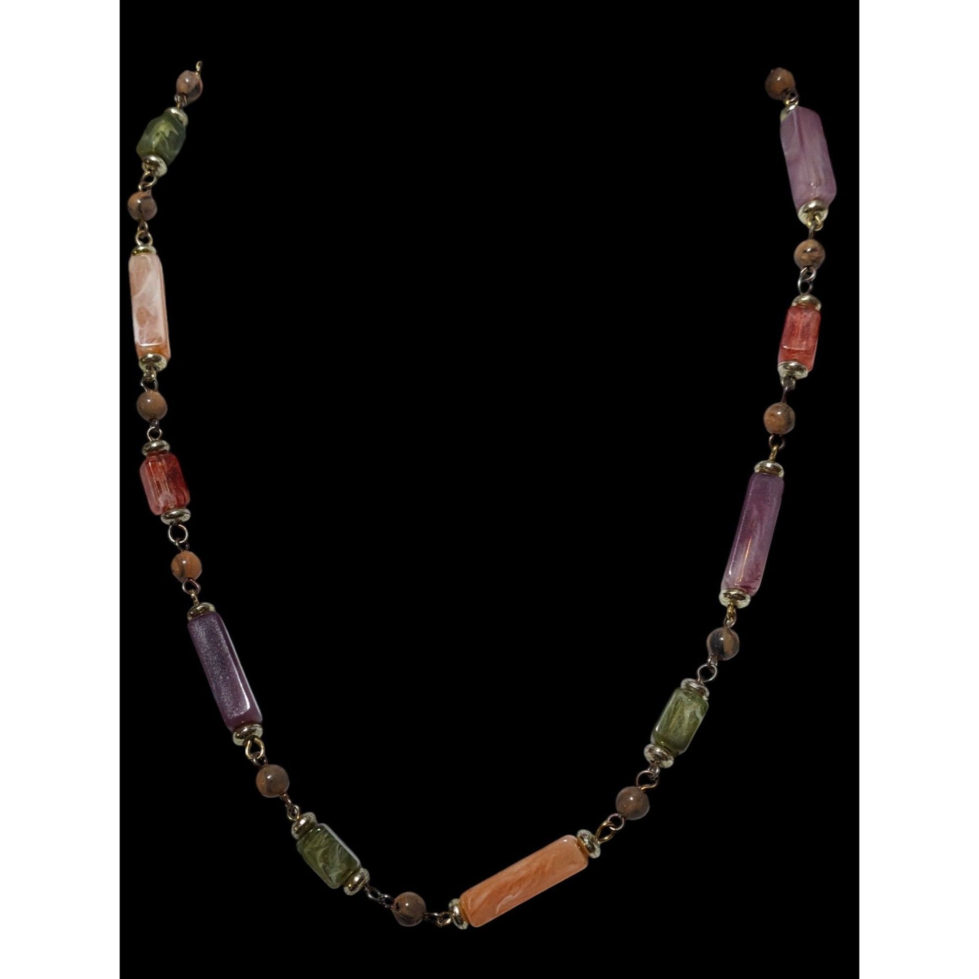 Other Vintage Rainbow Faux Agate Beaded Necklace Size ONE SIZE - 3 Thumbnail