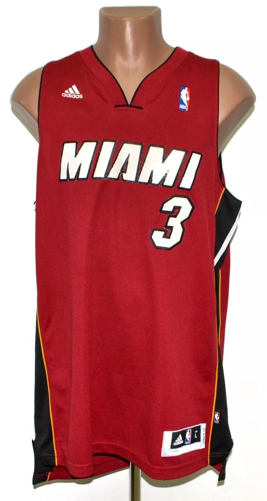 Adidas NBA MIAMI HEAT BASKETBALL SHIRT ADIDAS #3 WADE SIZE L Size US L / EU 52-54 / 3 - 2 Thumbnail