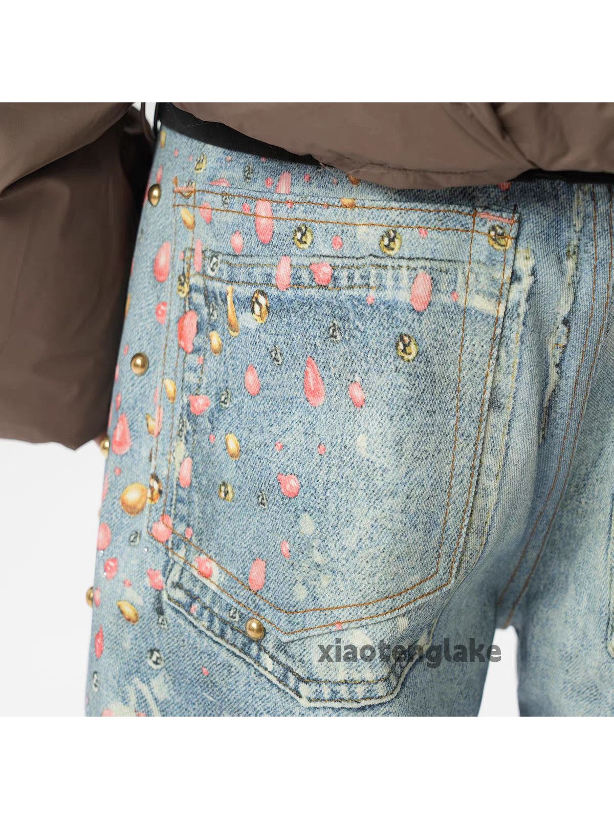 Jean ltx vintage washed faded digital print skate hiphop jeans Size US 36 / EU 52 - 7 Thumbnail